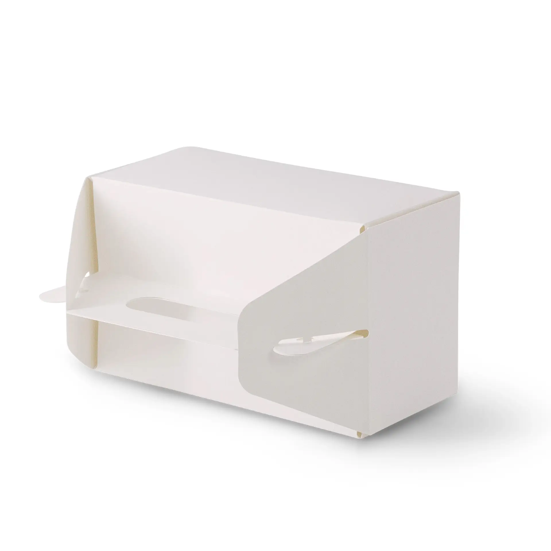 Kuchenbox aus Pappe mit Griff S, 18 x 11 x 9 cm, weiss, faltbar