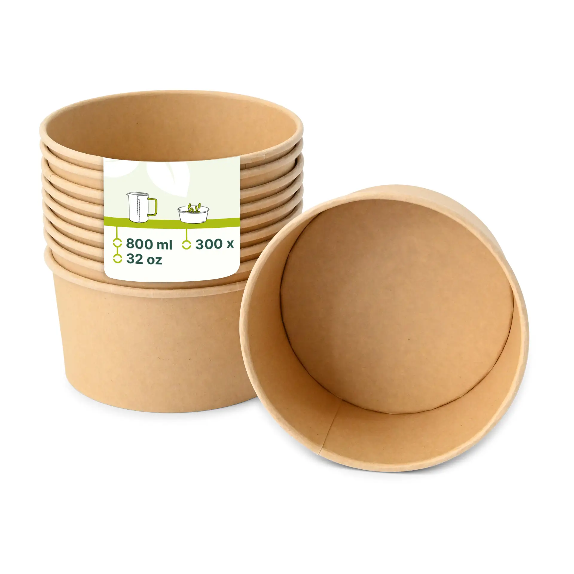 Bol premium rond en carton kraft brun, 800 ml, Ø 150 mm