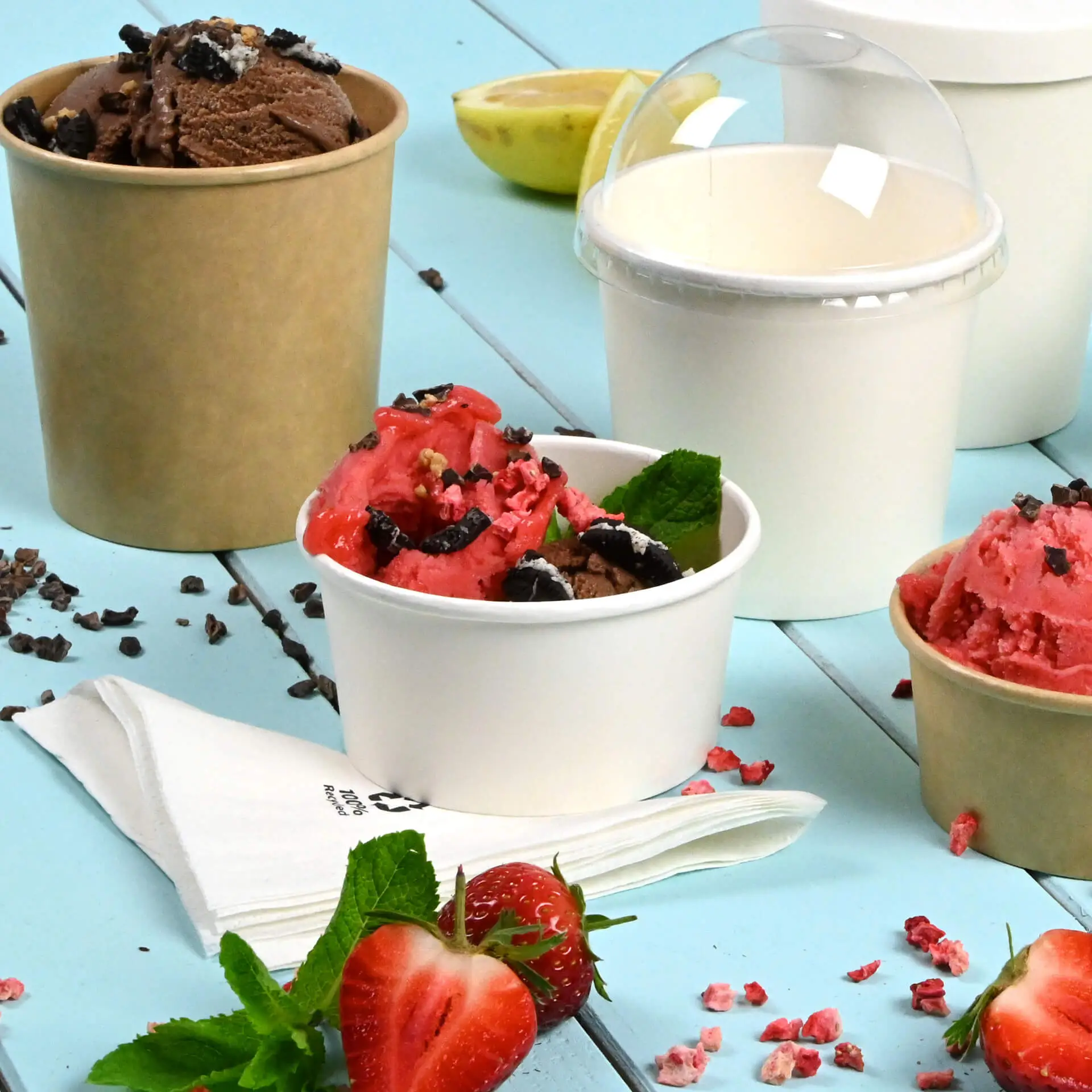 Pot à glace en carton S, 6 oz, max. 7,5 oz, Ø 92 mm, blanc dfc069331-eisbecher-aus-pappe-s-150-ml-max-220-ml-92-mm-weiss-6