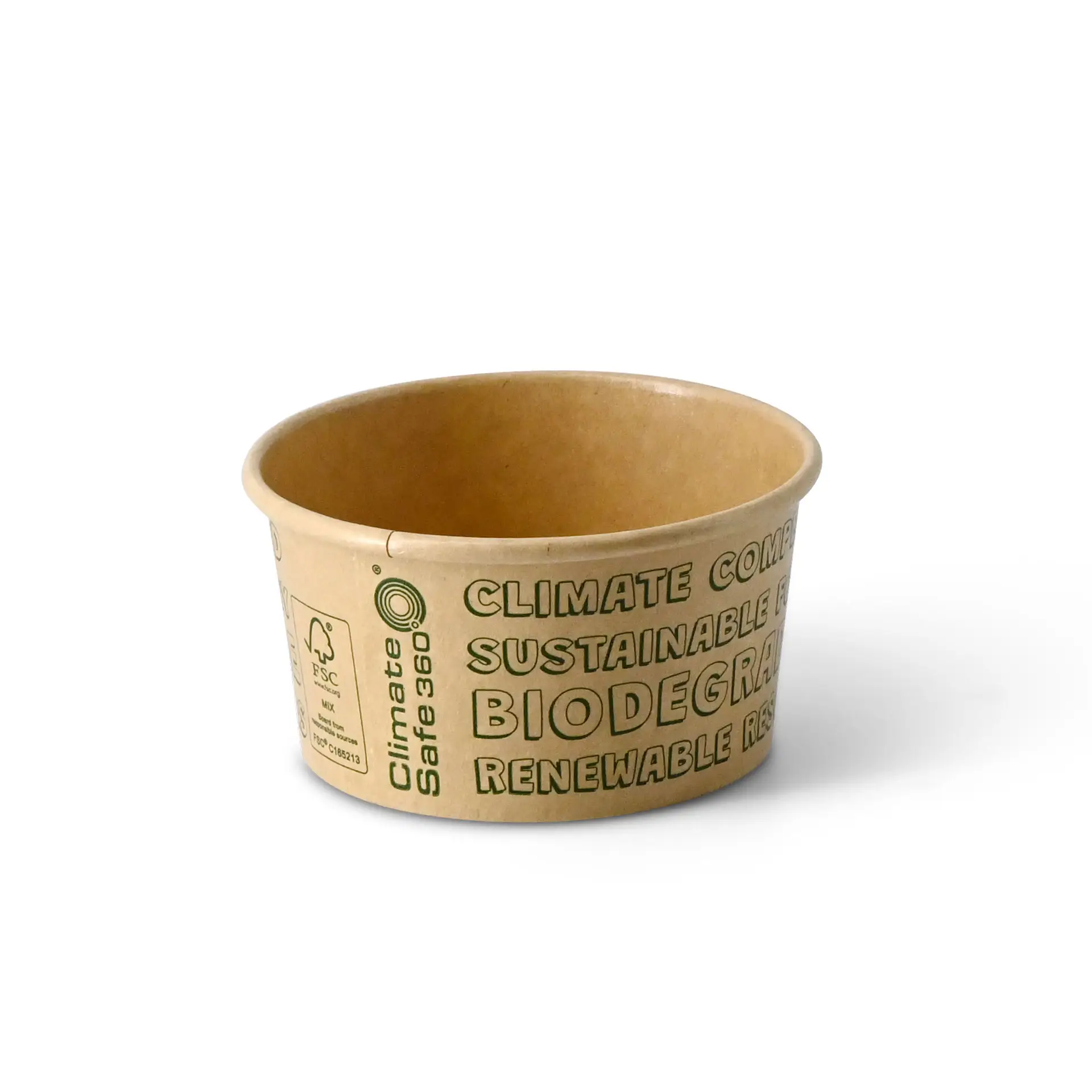 Gobelet en papier pour glace XS, 6 oz, max. 7,5 oz, Ø 92 mm, brun, EcoUp