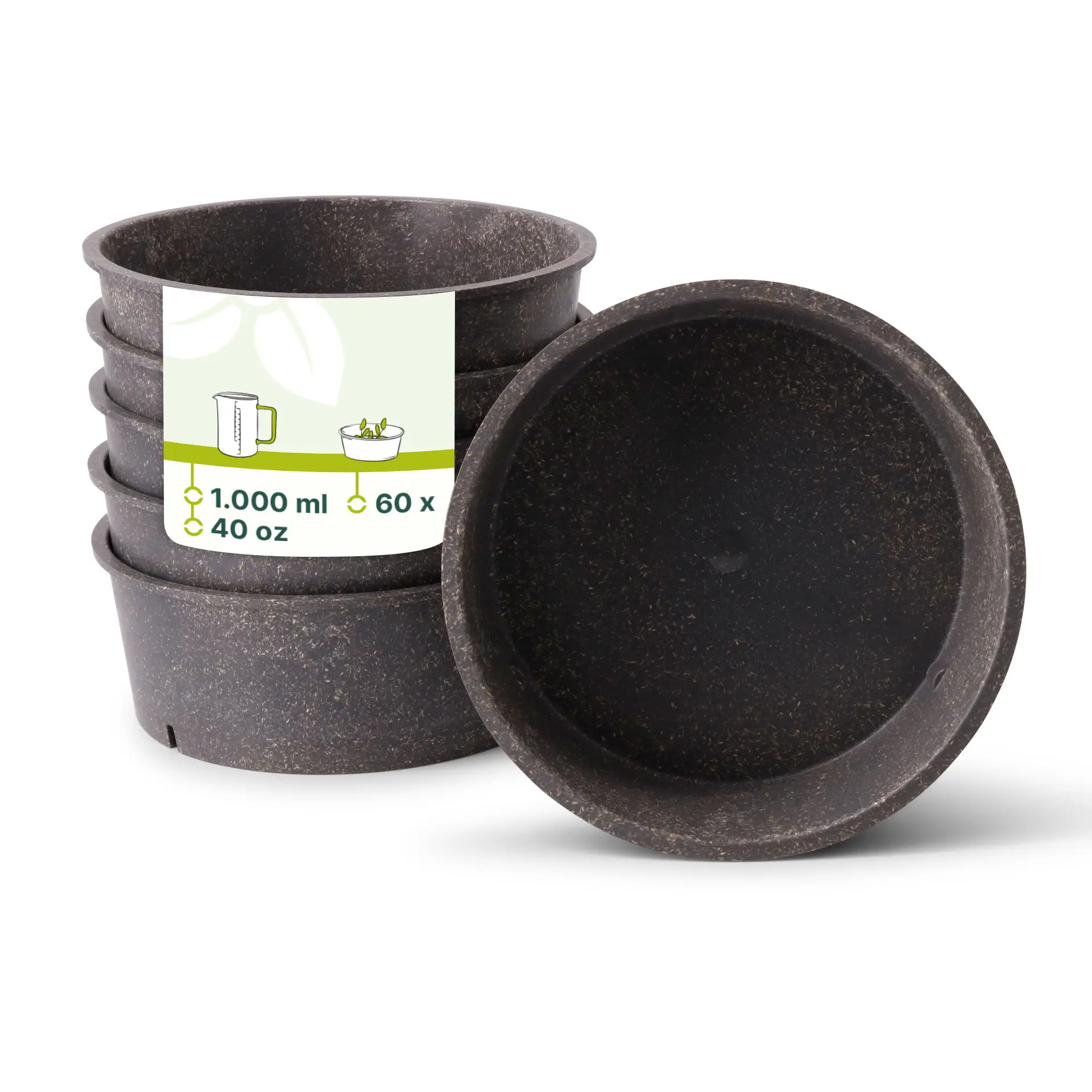 Bol réutilisable « merways Bowl » poivre / gris 1000 ml, Ø 185 mm Bol réutilisable « merways Bowl » poivre / gris 1000 ml, Ø 185 mm