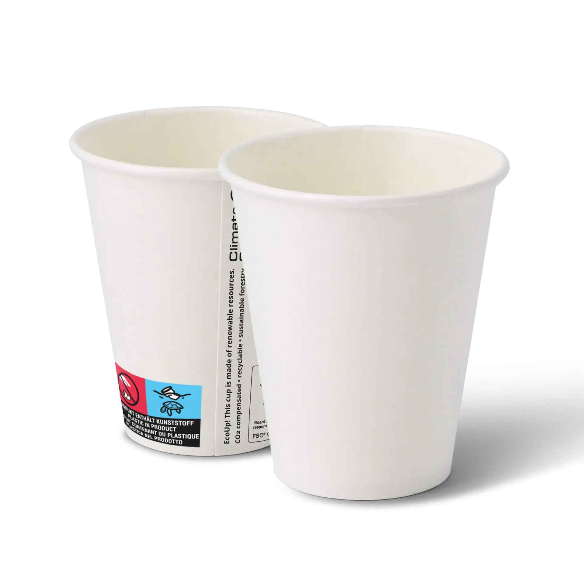 Pappbecher (beschichtet) 250 ml / 10 oz, Ø 90 mm, weiss