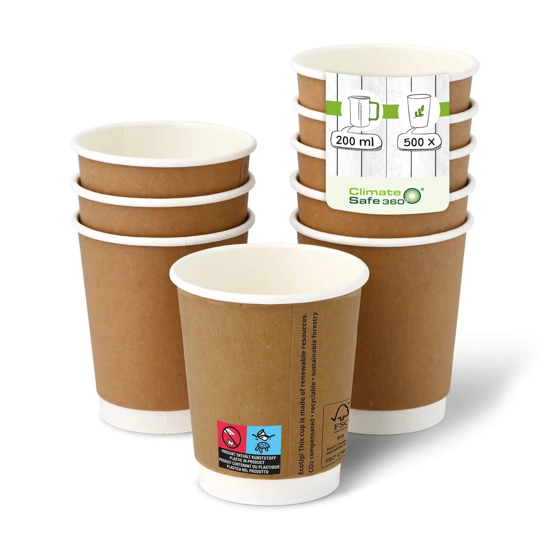 Gobelet à café à emporter en carton (revêtu de PE), double paroi, 20 cl / 8 oz, Ø 80 mm, brun, intérieur blanc con10001-01-0-coffee-to-go-becher-aus-pappe-beschichtet-doppelwandig-200-ml-8-oz-80-mm-braun-innen-weiss