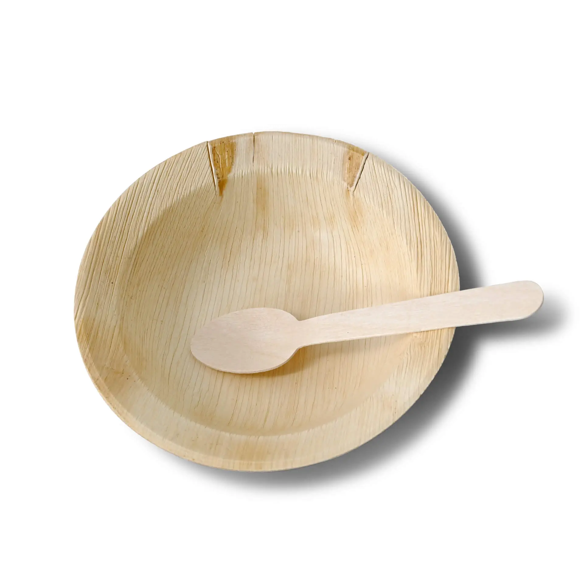 Assiette en feuille de palmier "Palmware®" Ø 14 cm, profonde, ronde, avec bord Assiette en feuille de palmier "Palmware®" Ø 14 cm, profonde, ronde, avec bord