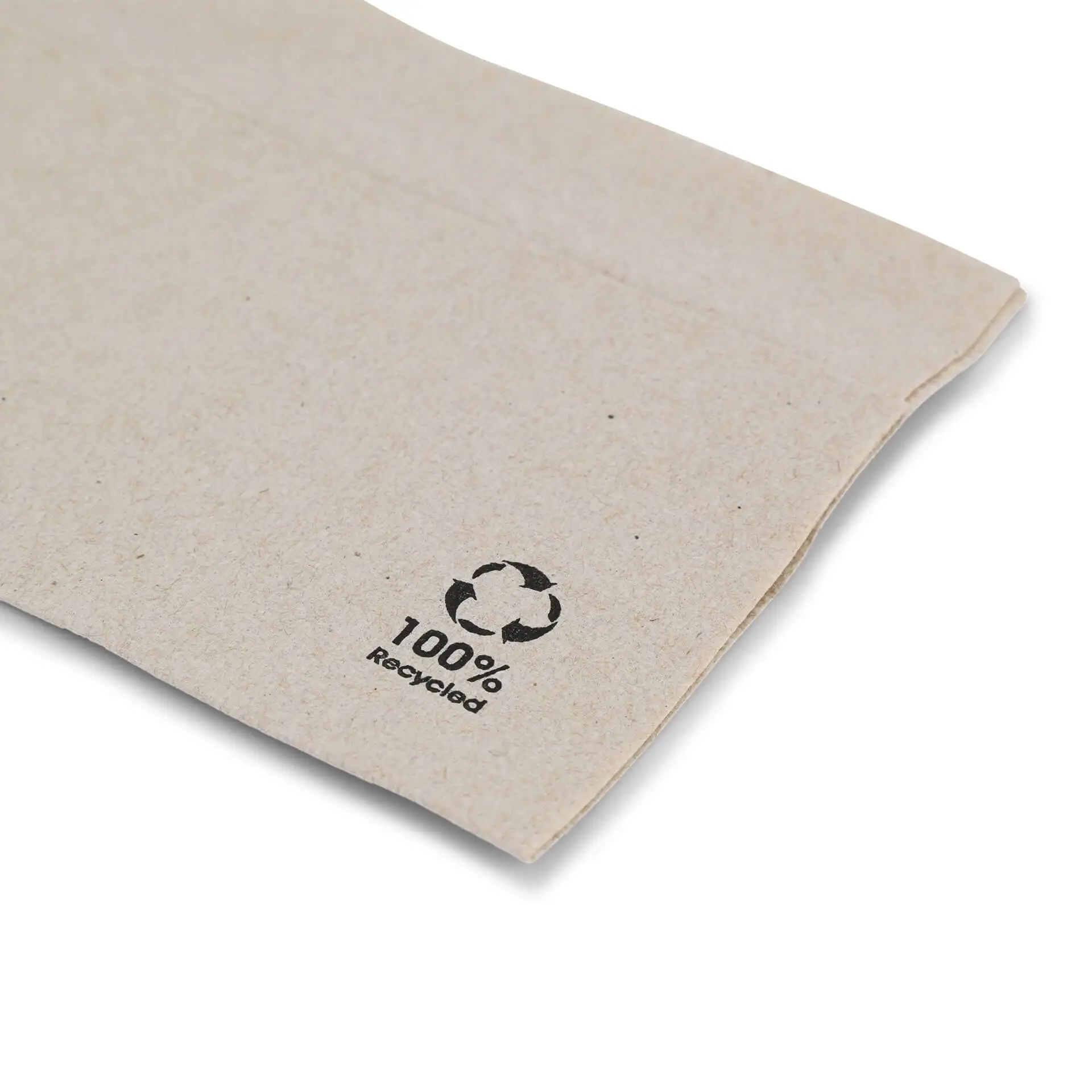 Servietten aus recyceltem Papier 33 x 33 cm, 1-lagig, 1/8 Falz, ungebleicht