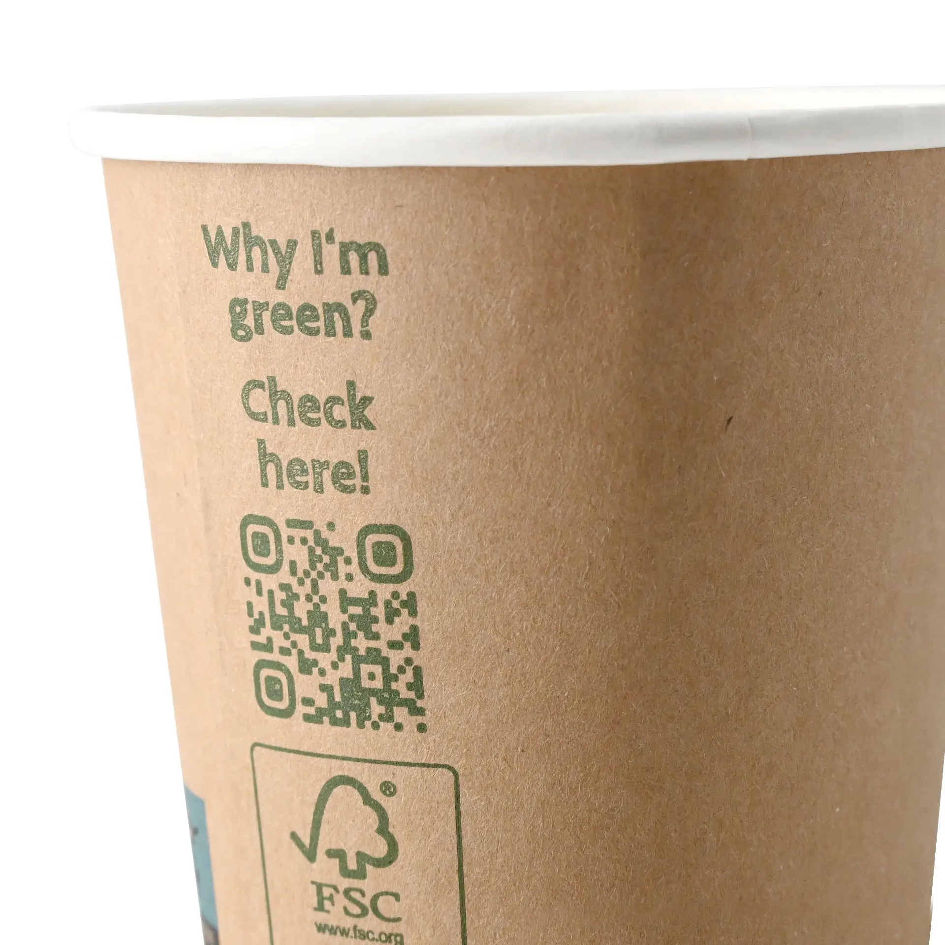 Kaffee to go Becher, 200 ml / 8 oz, Ø 80 mm, doppelwandig, braun / innen weiss, PLA-beschichtet