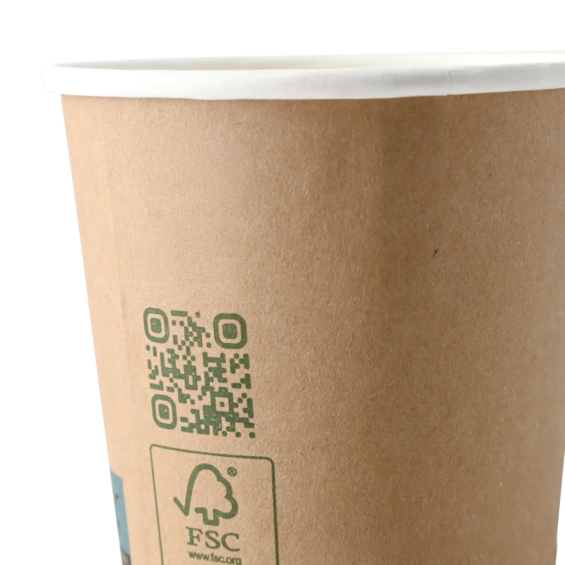 Kaffee to go Becher, 200 ml / 8 oz, Ø 80 mm, doppelwandig, braun / innen weiss, PLA-beschichtet
