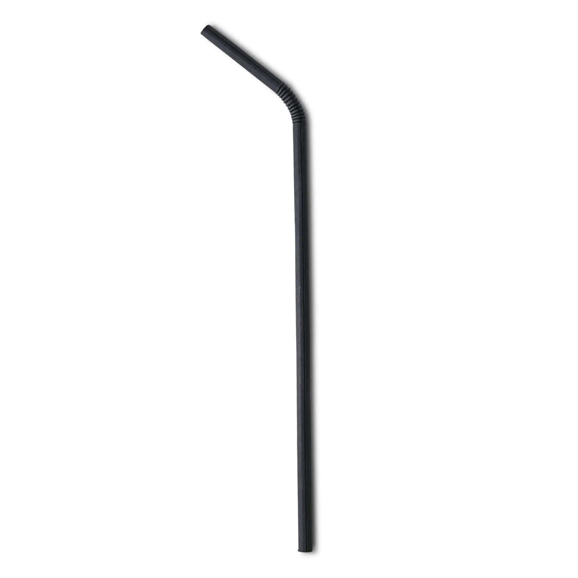 Papier-Trinkhalme flexibel 22 cm, Ø 0,5 cm, schwarz, einzeln verpackt