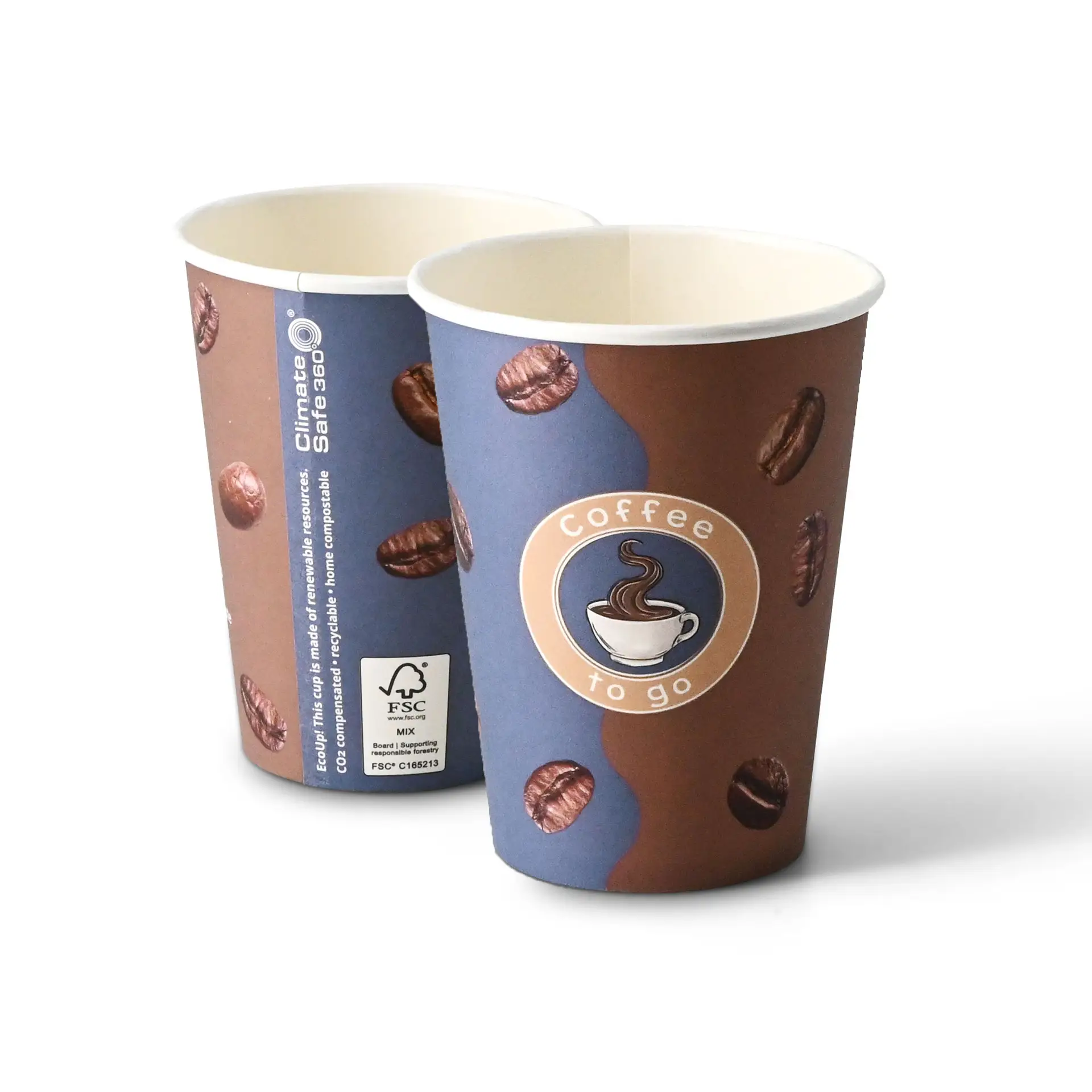 Gobelet en carton imprimé "Café" 30 cl / 8 oz, Ø 90 mm