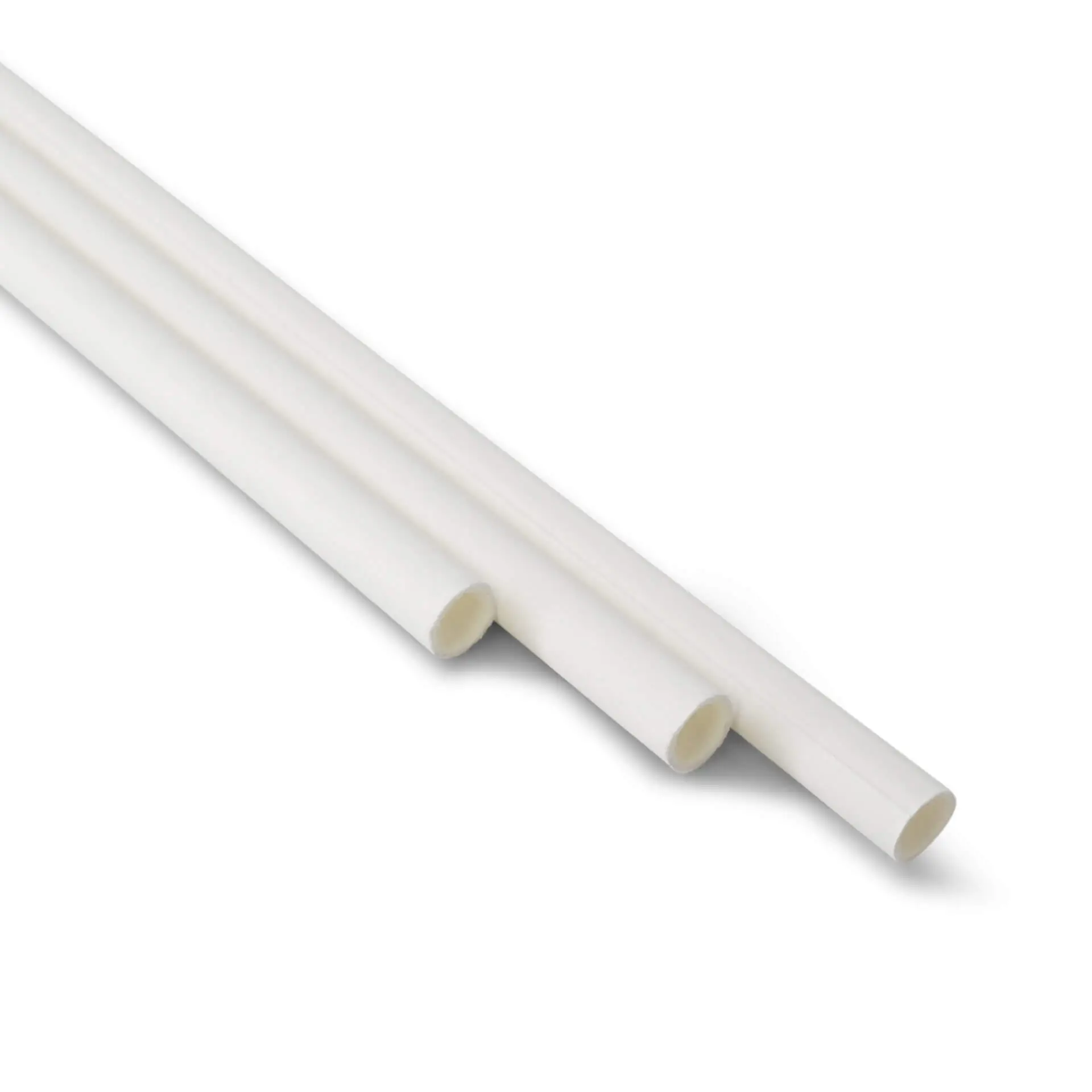 Papier-Trinkhalme 20 cm, Ø 0,5 cm, weiss, vertikal gerollt, einzeln verpackt Papier-Trinkhalme 20 cm, Ø 0,5 cm, weiss, vertikal gerollt, einzeln verpackt