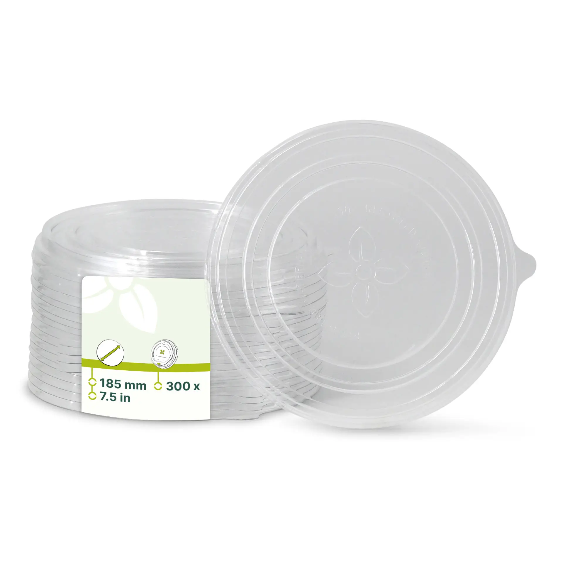 Couvercle transparent en rPET, Ø 185 mm