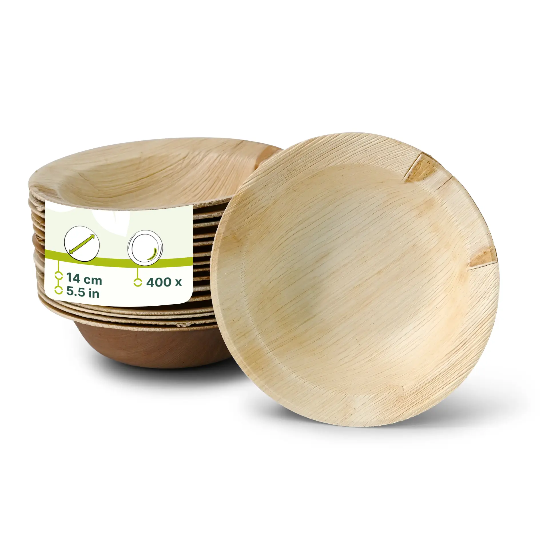 Palmblatt Teller "Palmware®" Ø 14 cm, tief, rund, mit Rand Palmblatt Teller "Palmware®" Ø 14 cm, tief, rund, mit Rand