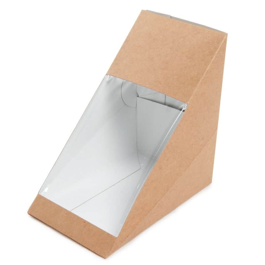 Karton-Sandwich-Boxen XL, PLA-Fenster, braun