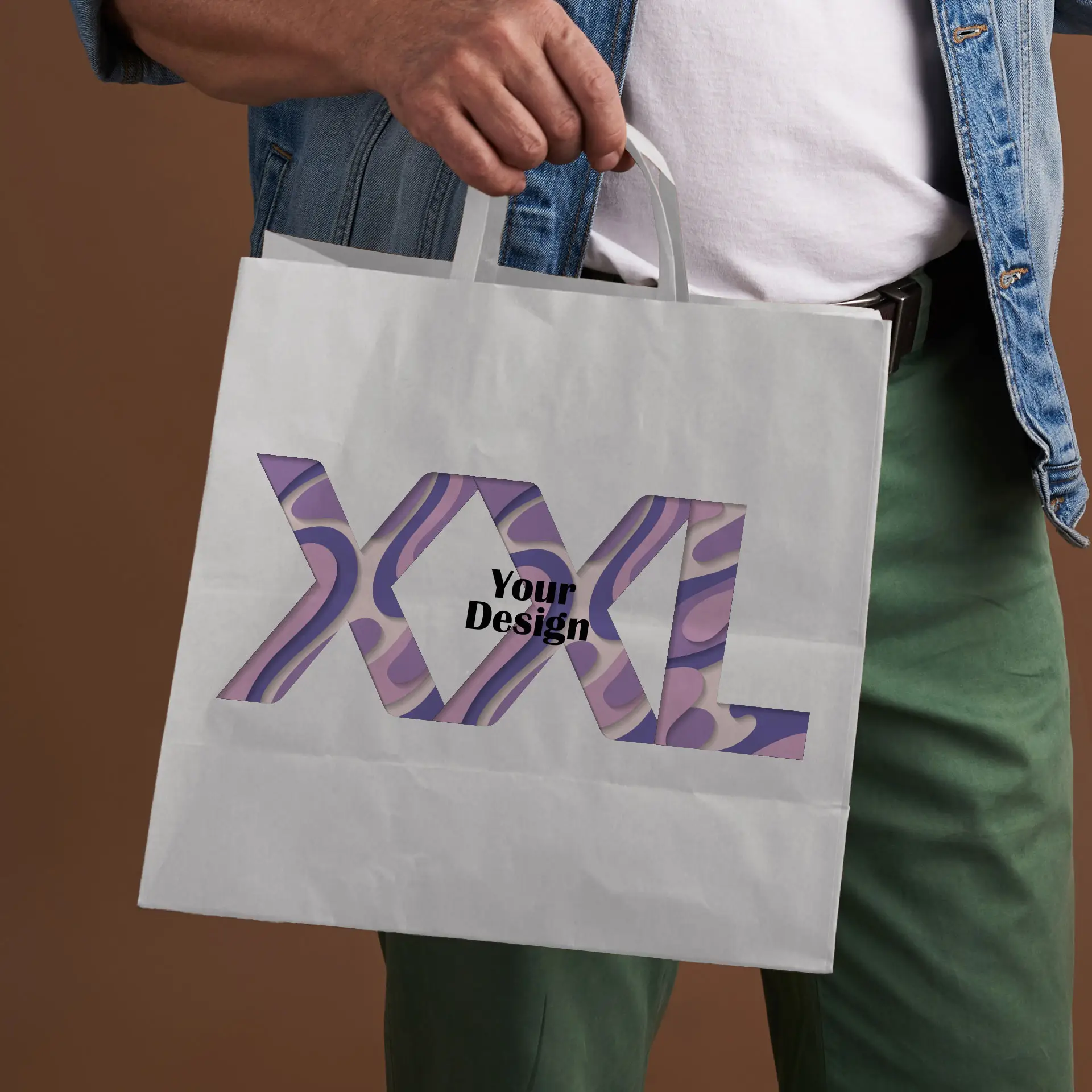 Papiertragetaschen bedrucken, XXL - 32 x 22 x 27 cm, weiss