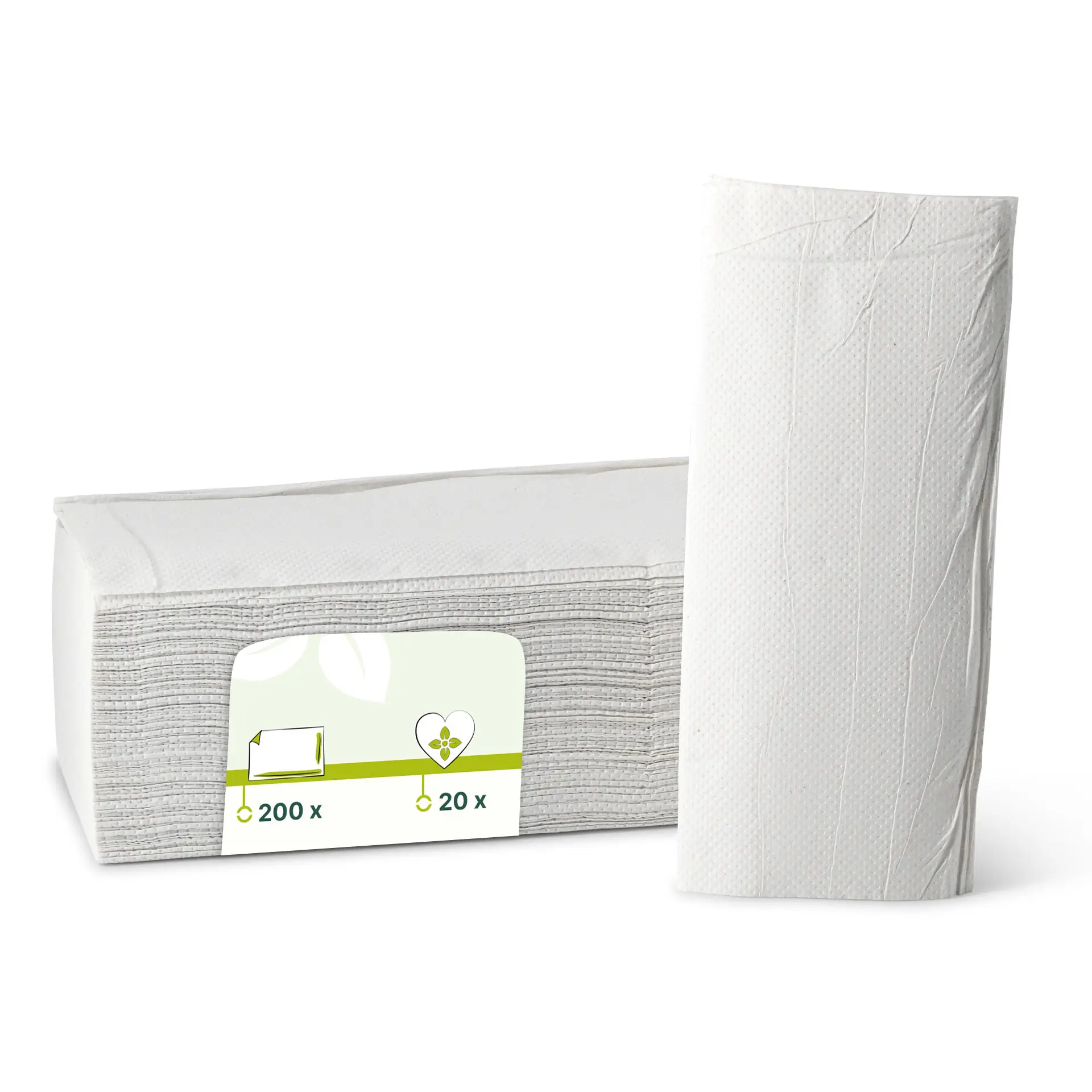 Falthandtücher aus recyceltem Papier, 2-lagig, V-Falz, 200 Blatt