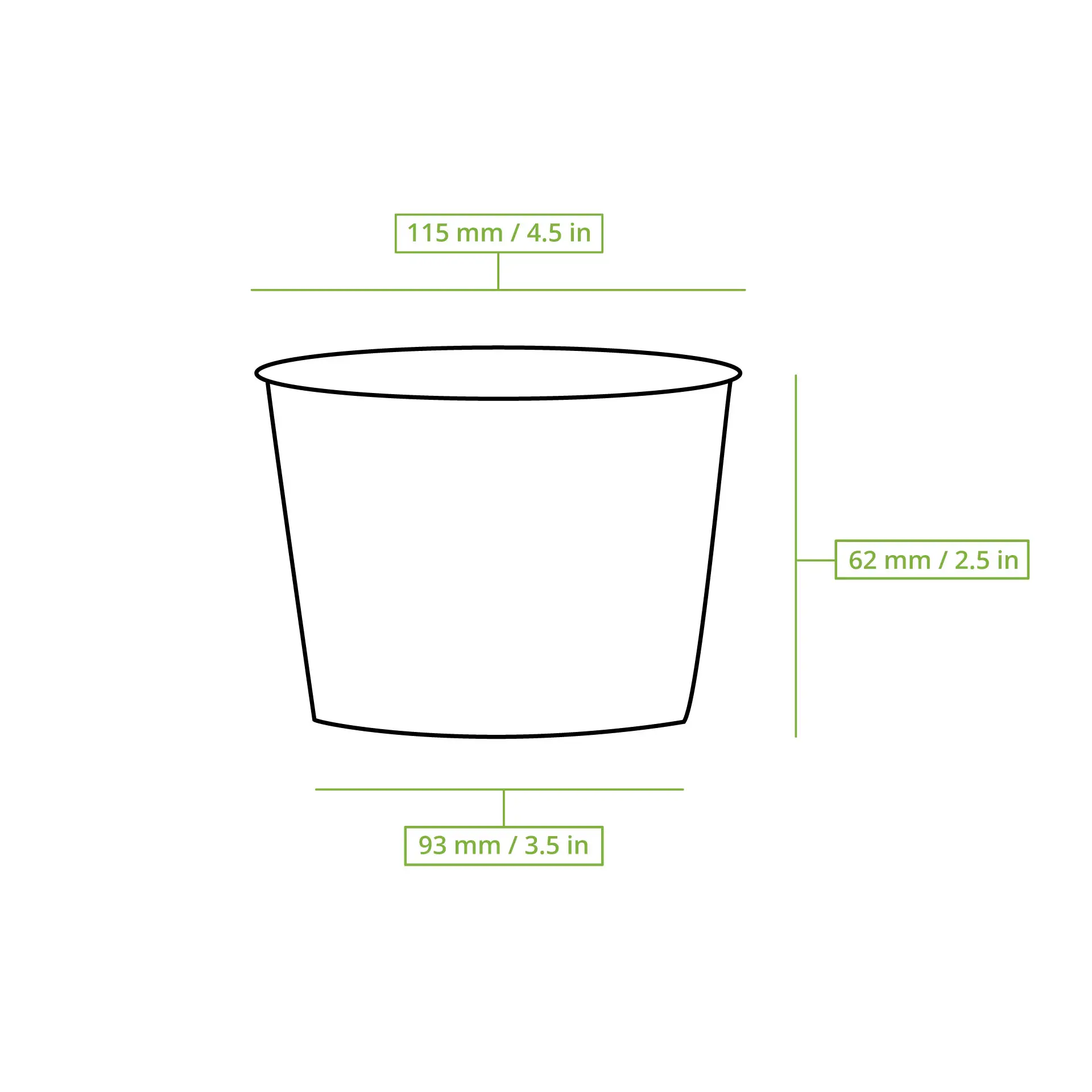 Pot en carton blanc, 300 ml / 12 oz, Ø 115 mm Pot en carton blanc, 300 ml / 12 oz, Ø 115 mm