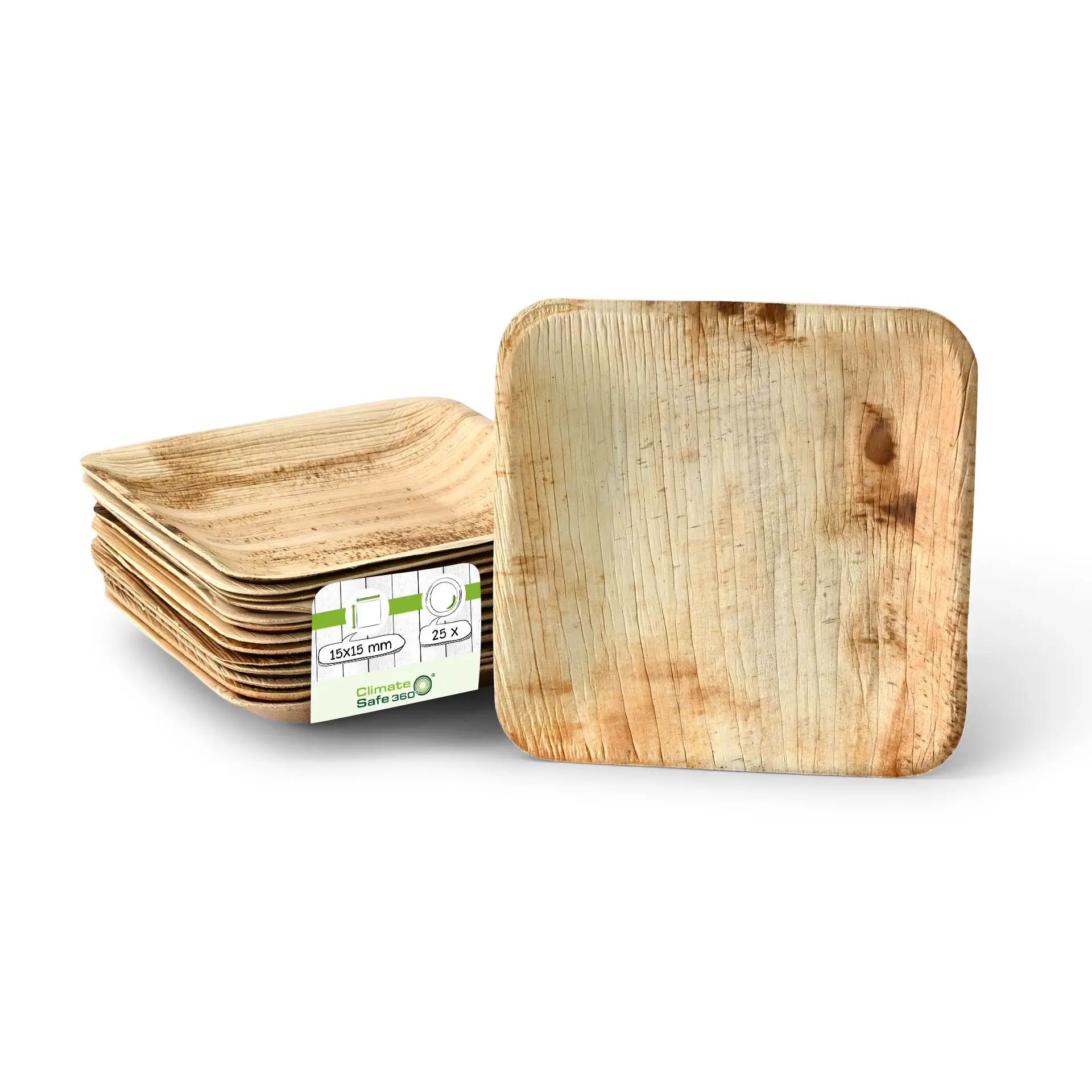Palmblatt Teller "Palmware®" 15 x 15 cm, quadratisch Palmblatt Teller "Palmware®" 15 x 15 cm, quadratisch