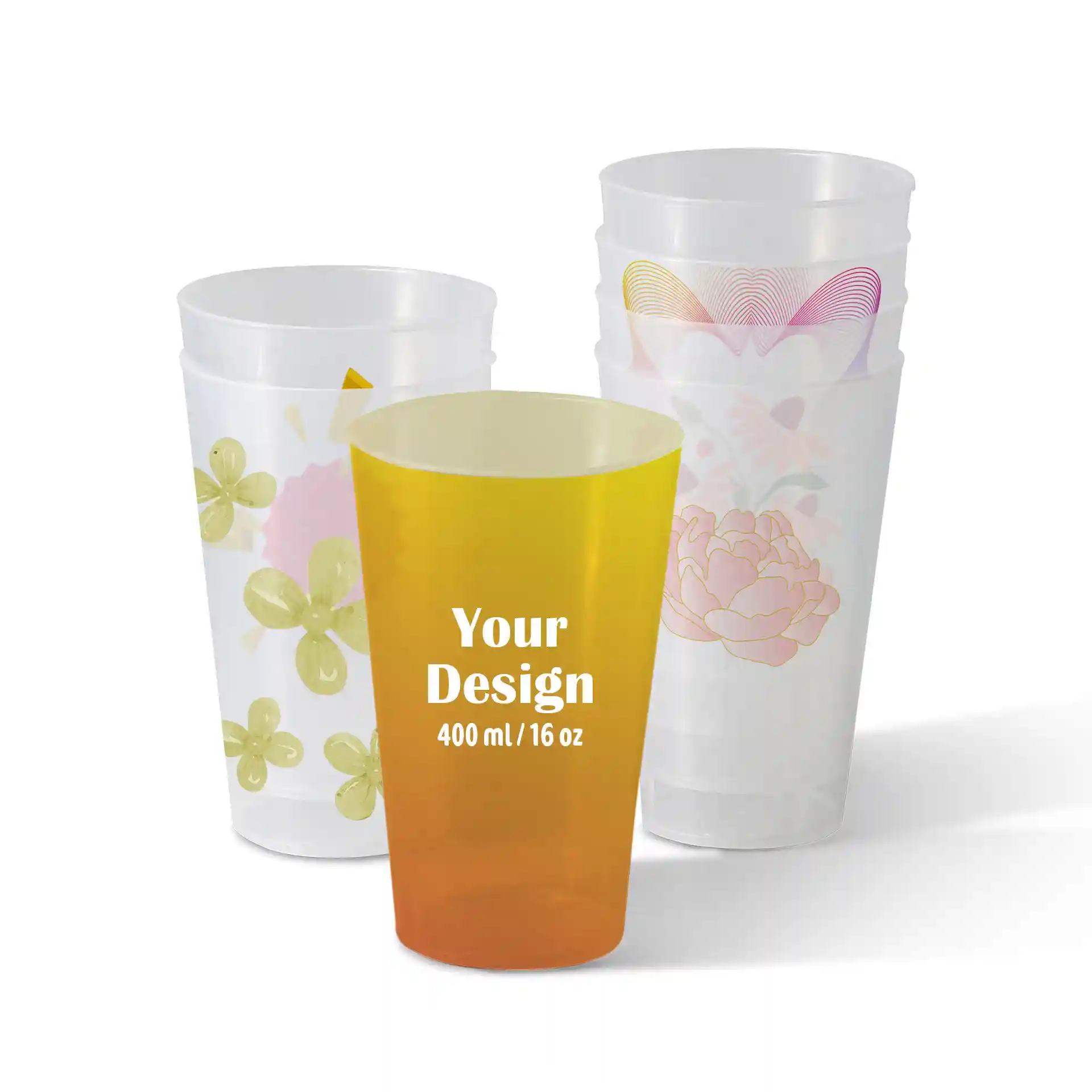 Gobelet réutilisable avec logo 400 ml, IML, 100 %