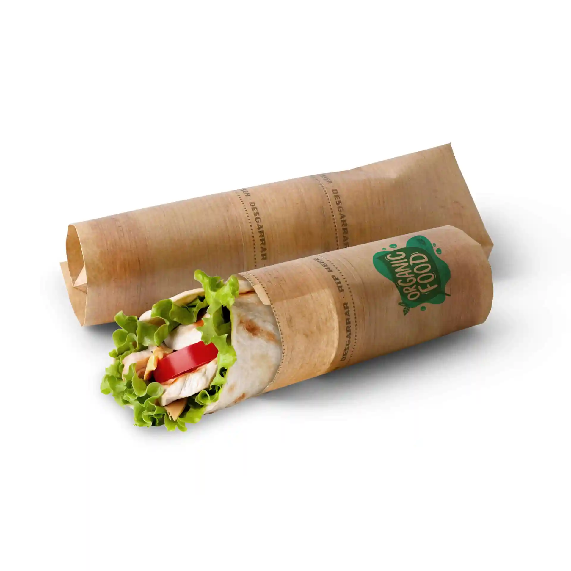Sacs wrap personnalisés, 19,5 x 30 cm, brun, fermeture adhésive