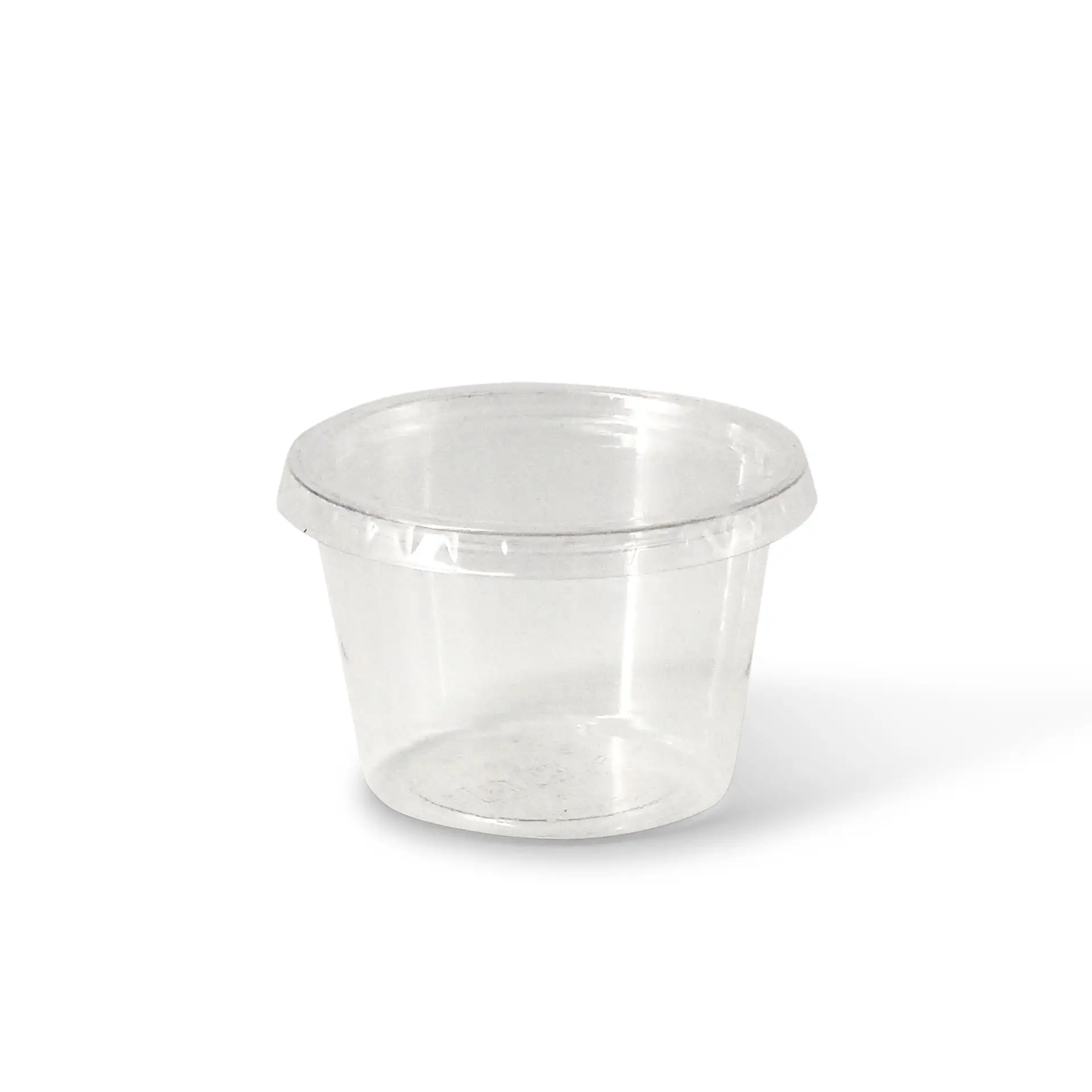 Pot à portions en PLA 100 ml, Ø 70 mm dfc02480-portionsbecher-aus-pla-100-ml-70-mm-klar-rund-3