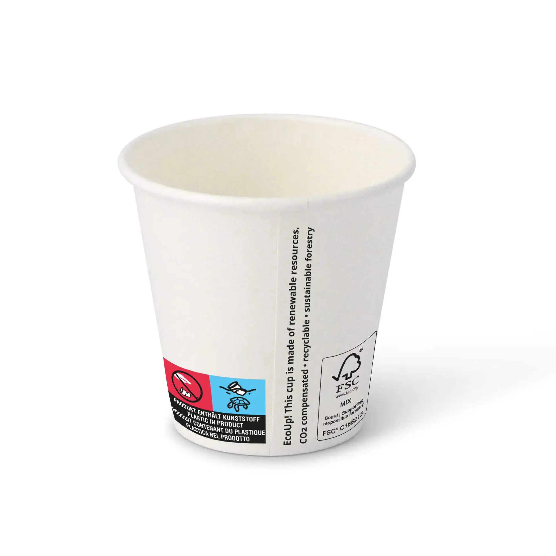 Pappbecher (beschichtet) 150 ml / 6 oz, Ø 80 mm, weiss
