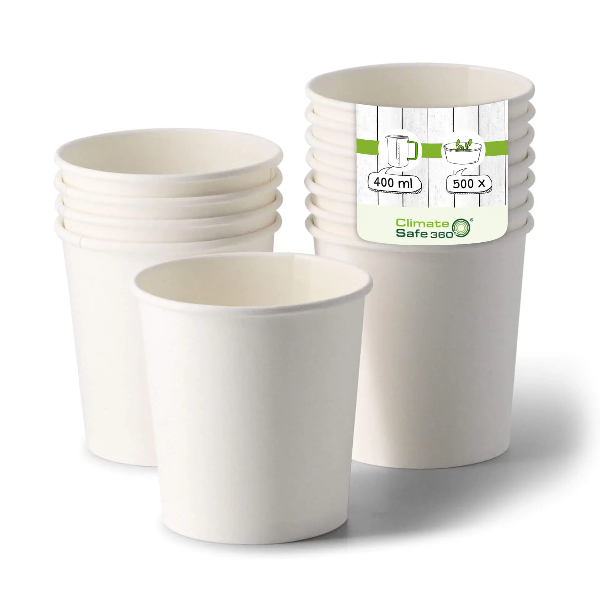 Suppenbecher to go aus Karton (Premium) 400 ml, Ø 95 mm, weiss, bio-beschichtet
