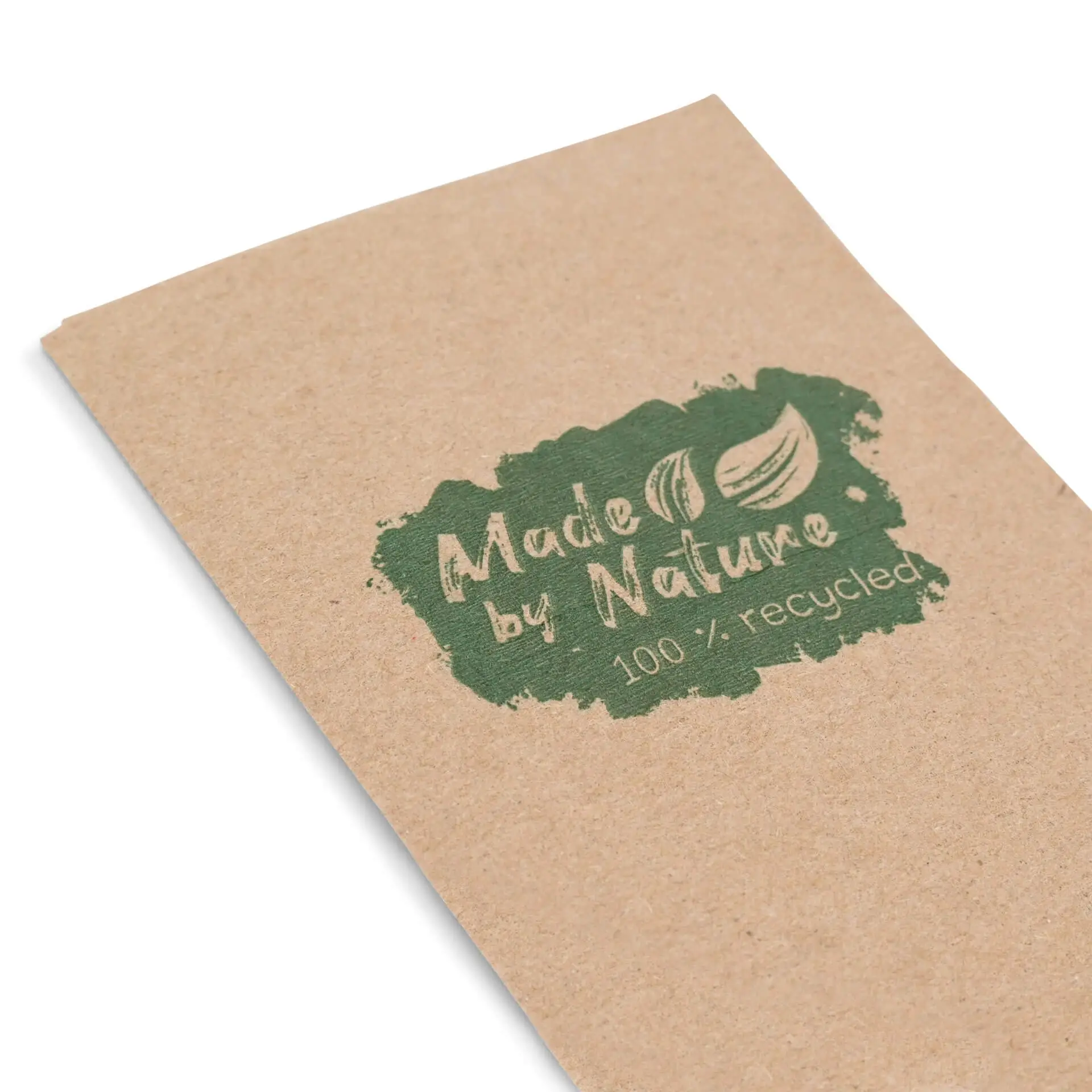Servietten aus recyceltem Papier 32,5 x 32,5 cm, 2-lagig, 1/8 Falz, ungebleicht, "Made by Nature"