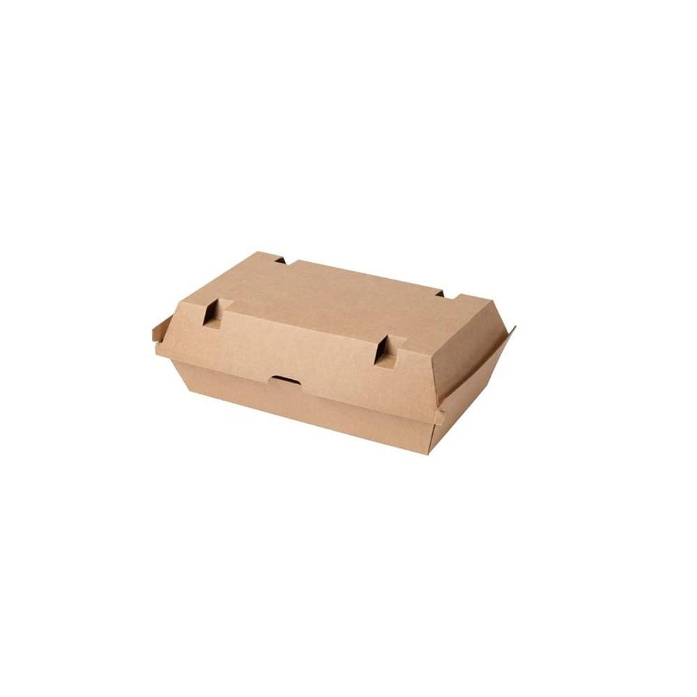 Take-away-Klappdeckel-Boxen 24 x 13 x 7,5 cm, Kraftkarton, braun