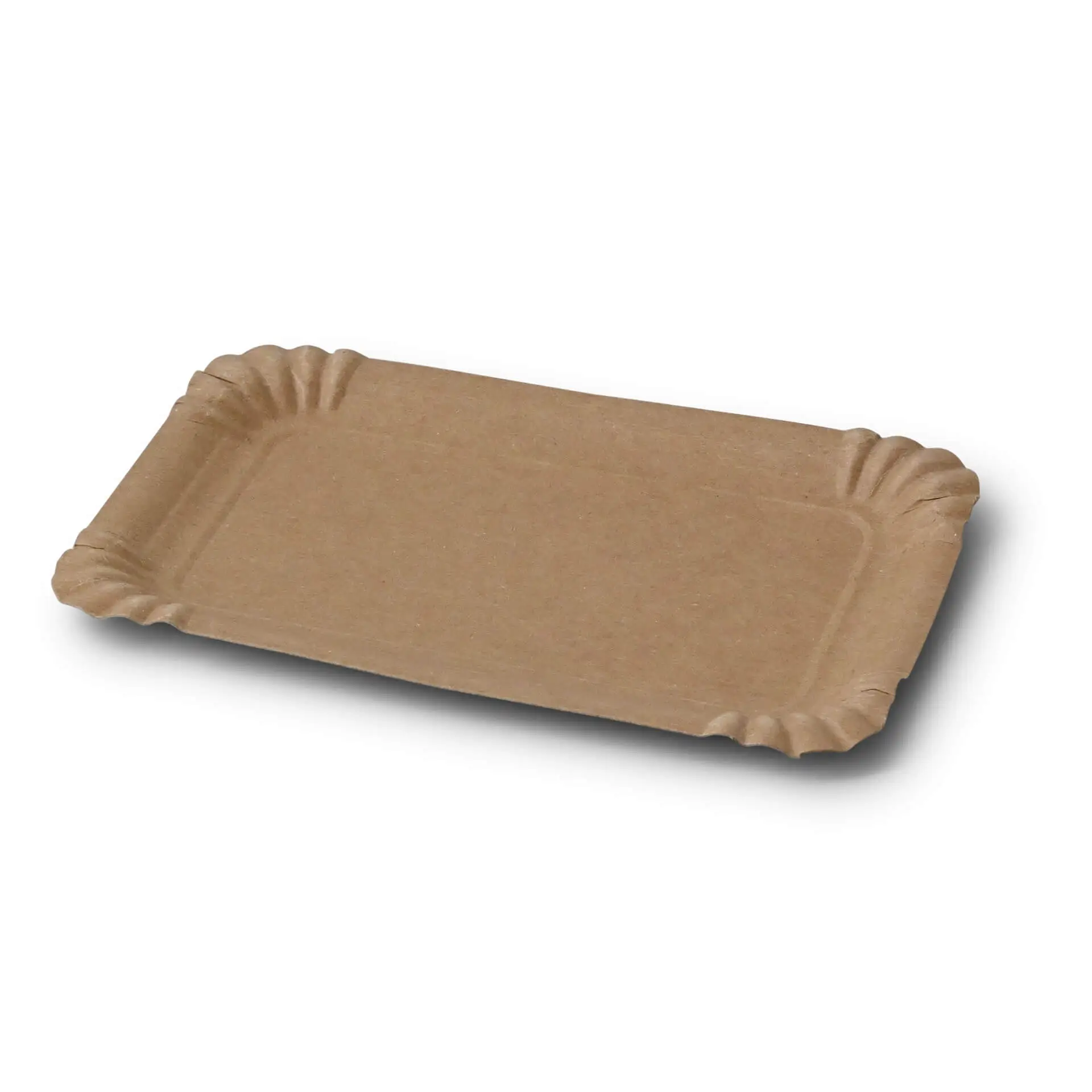 Pappteller 10 x 16 cm, braun, rechteckig