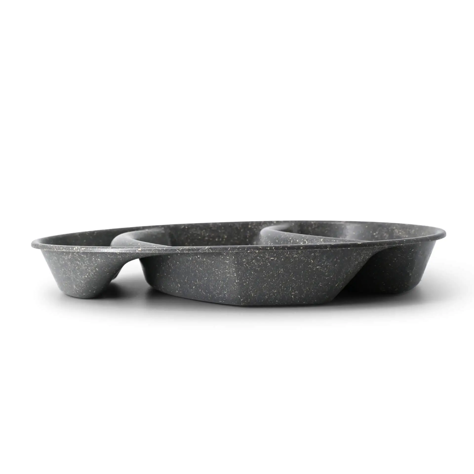 | 2 FÜR 1 | Mehrweg-Menü-Teller "merways Plate" 27,5 x 20 x 3,5 cm, 3 Kammern, tropfenförmig, Karamell / braun