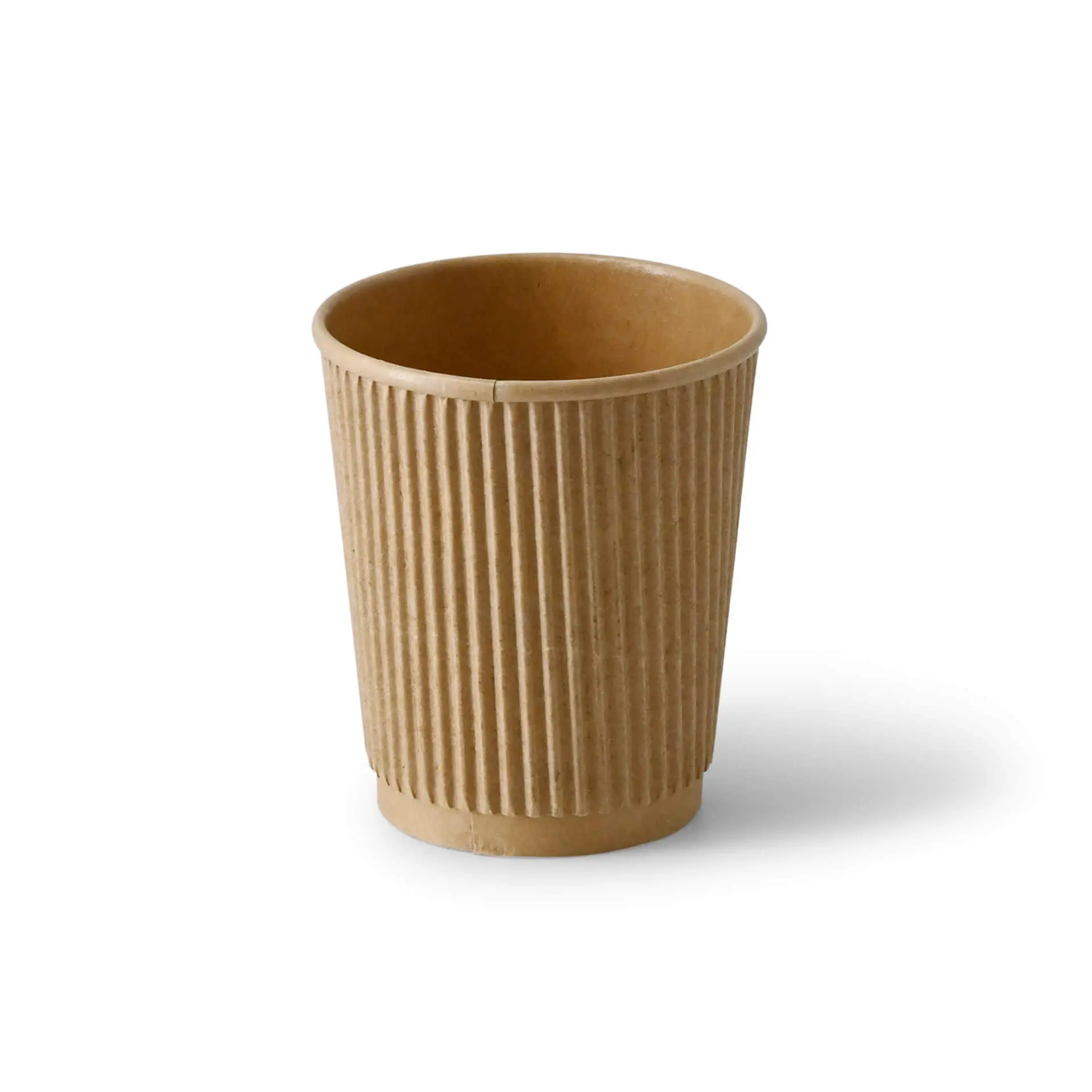 Gobelet ondulé brun 20 cl / 8 oz, Ø 80 mm dhd04845-riffelbecher-kaffee-to-go-becher-200-ml-8-oz-80-mm-braun-1