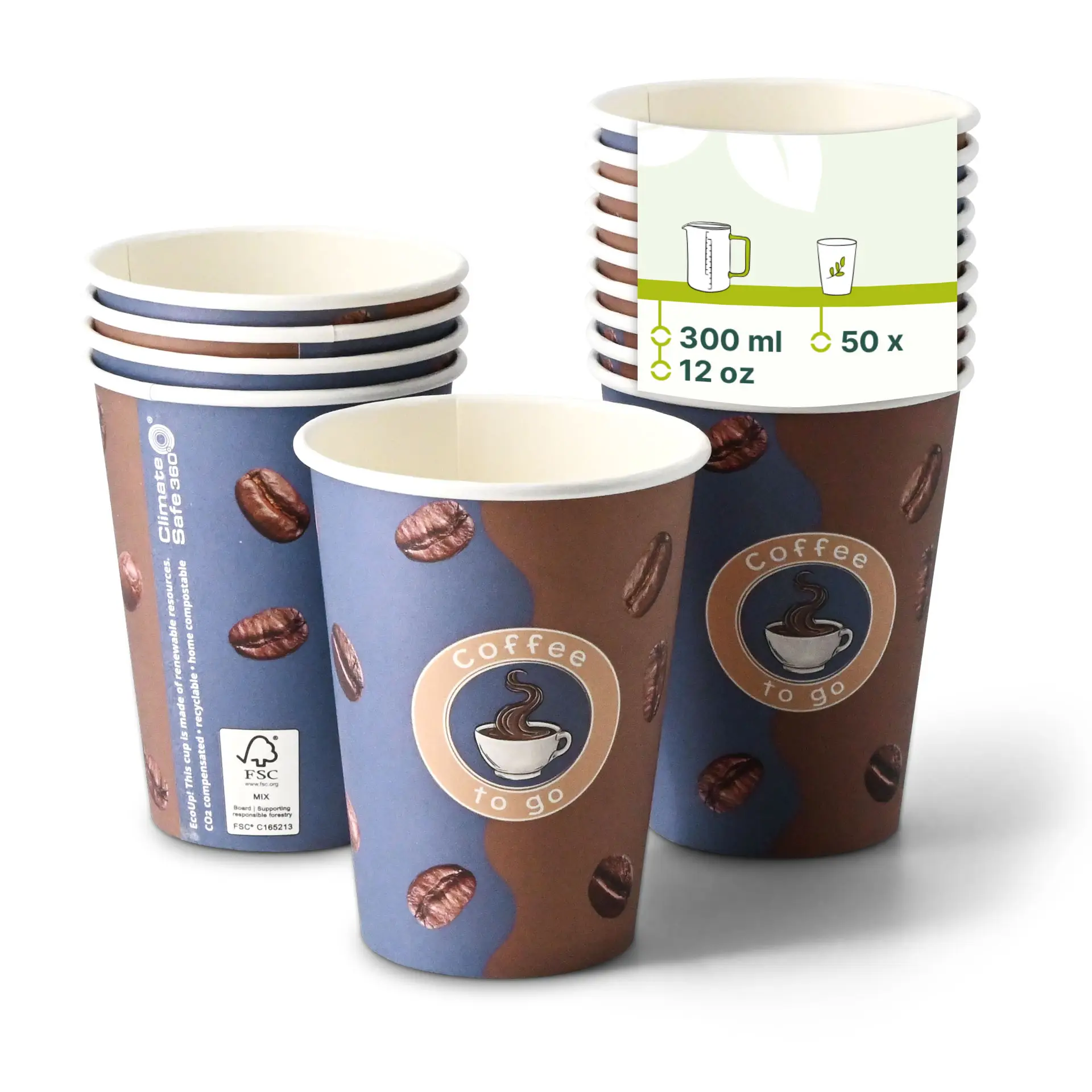 Pappbecher bedruckt "Kaffee  300 ml / 12 oz, Ø 90 mm dhd045541-pappbecher-bedruckt-kaffee-300-ml-12-oz-90-mm