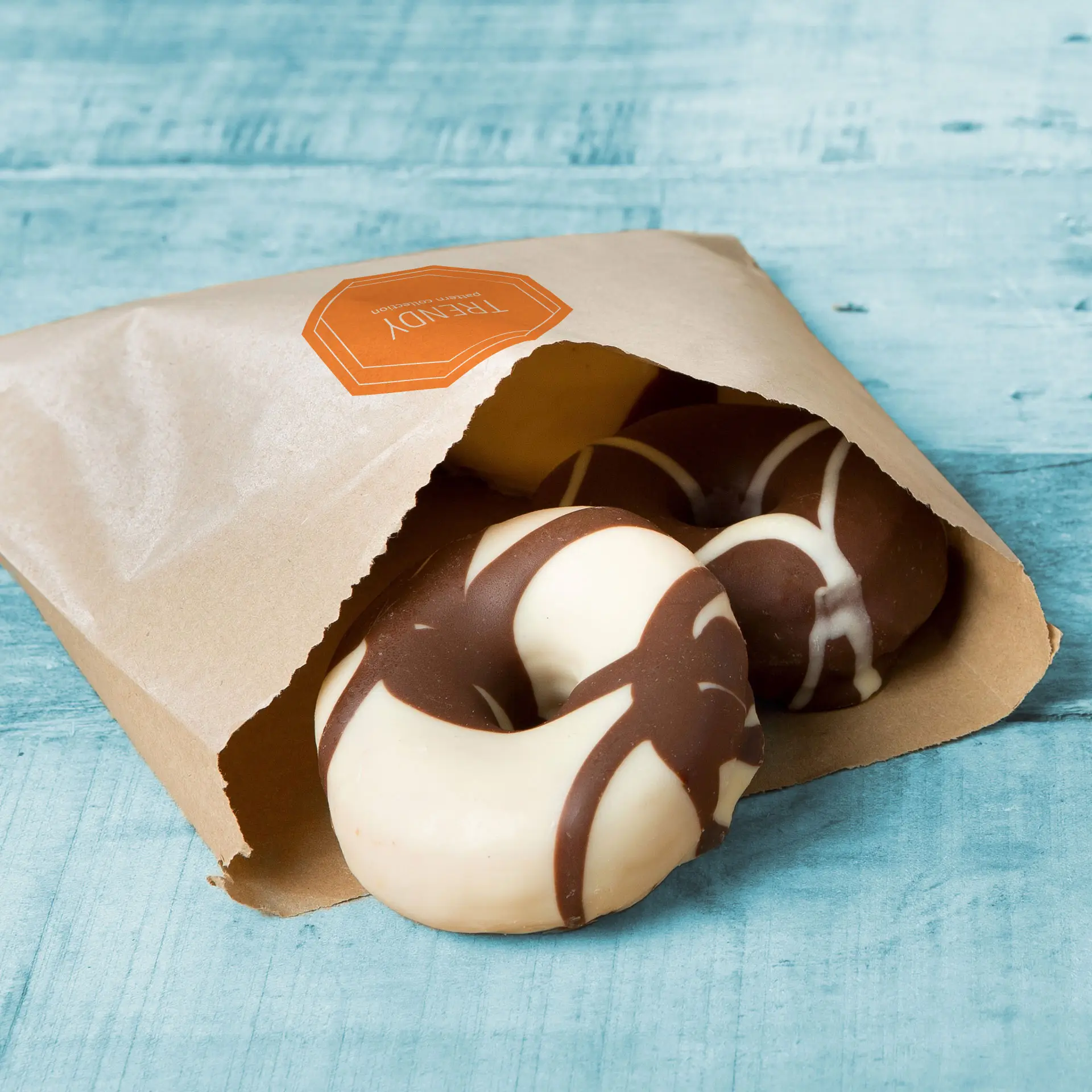 Flachbeutel bedrucken, braun, 17 x 17 cm