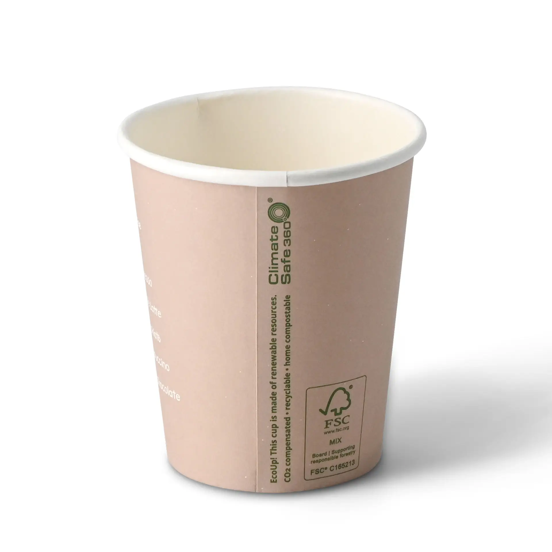 Gobelet en carton imprimé "Coffeebreak" 20 cl / 8 oz, Ø 80 mm, blanc