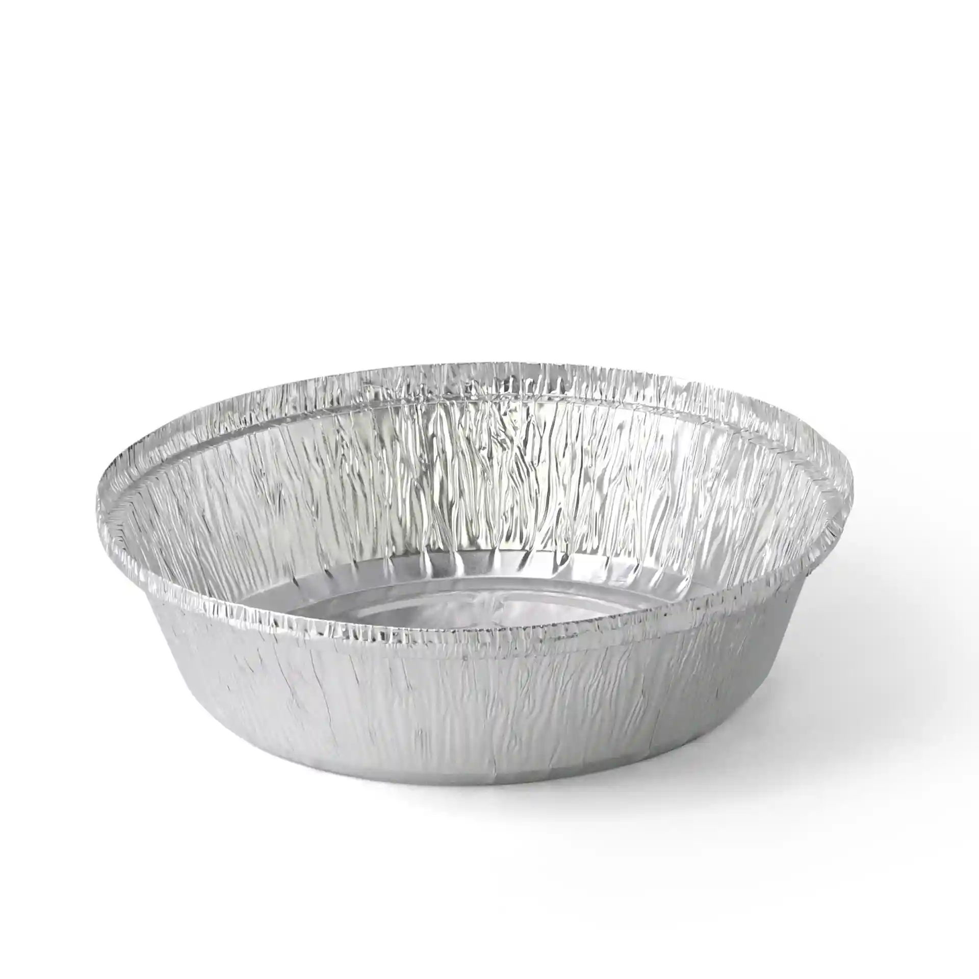 Conteneur rond en aluminium d'une capacité de 830 ml, mesurant 182 mm de diamètre et 43 mm de hauteur.
