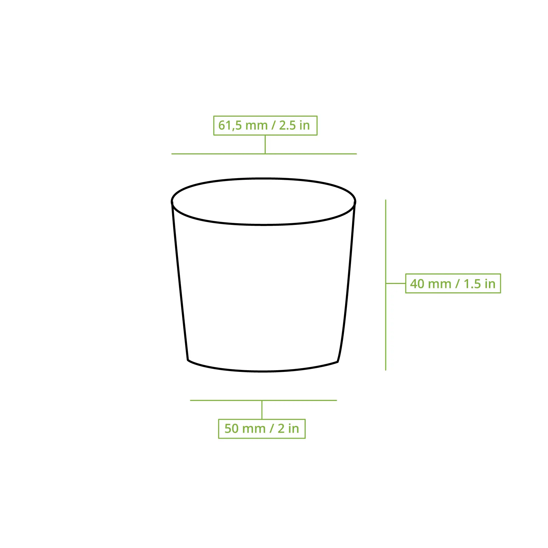 Portionsbecher aus Karton (beschichtet) 40 ml, Ø 62 mm, braun