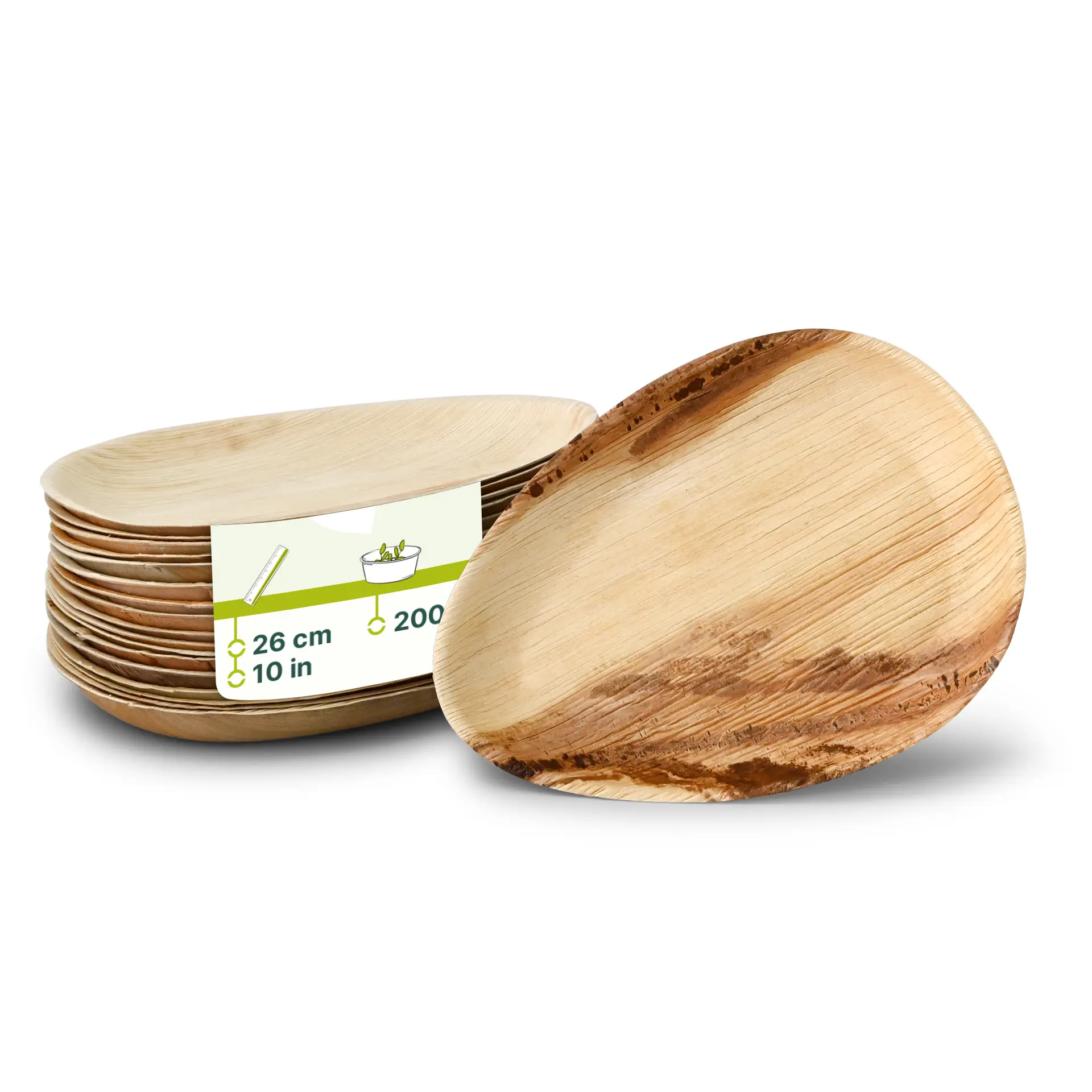 Palmblatt Teller "Palmware®" 26 cm, tropfenförmig Palmblatt Teller "Palmware®" 26 cm, tropfenförmig