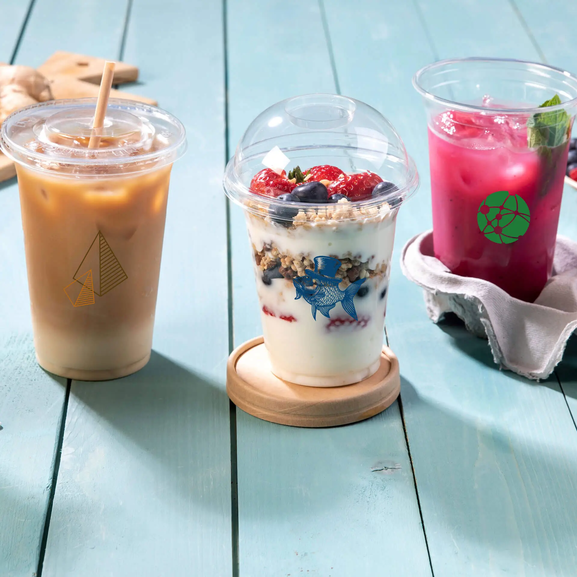 Plastikbecher bedrucken 300 ml / 12 oz, transparent, PLA