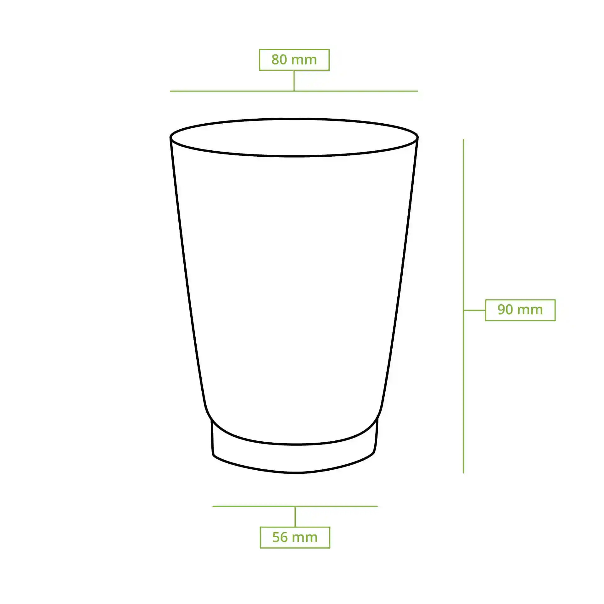 Gobelet café à emporter 200 ml / 8 oz, Ø 80 mm, double paroi, brun / intérieur blanc, revêtement PLA