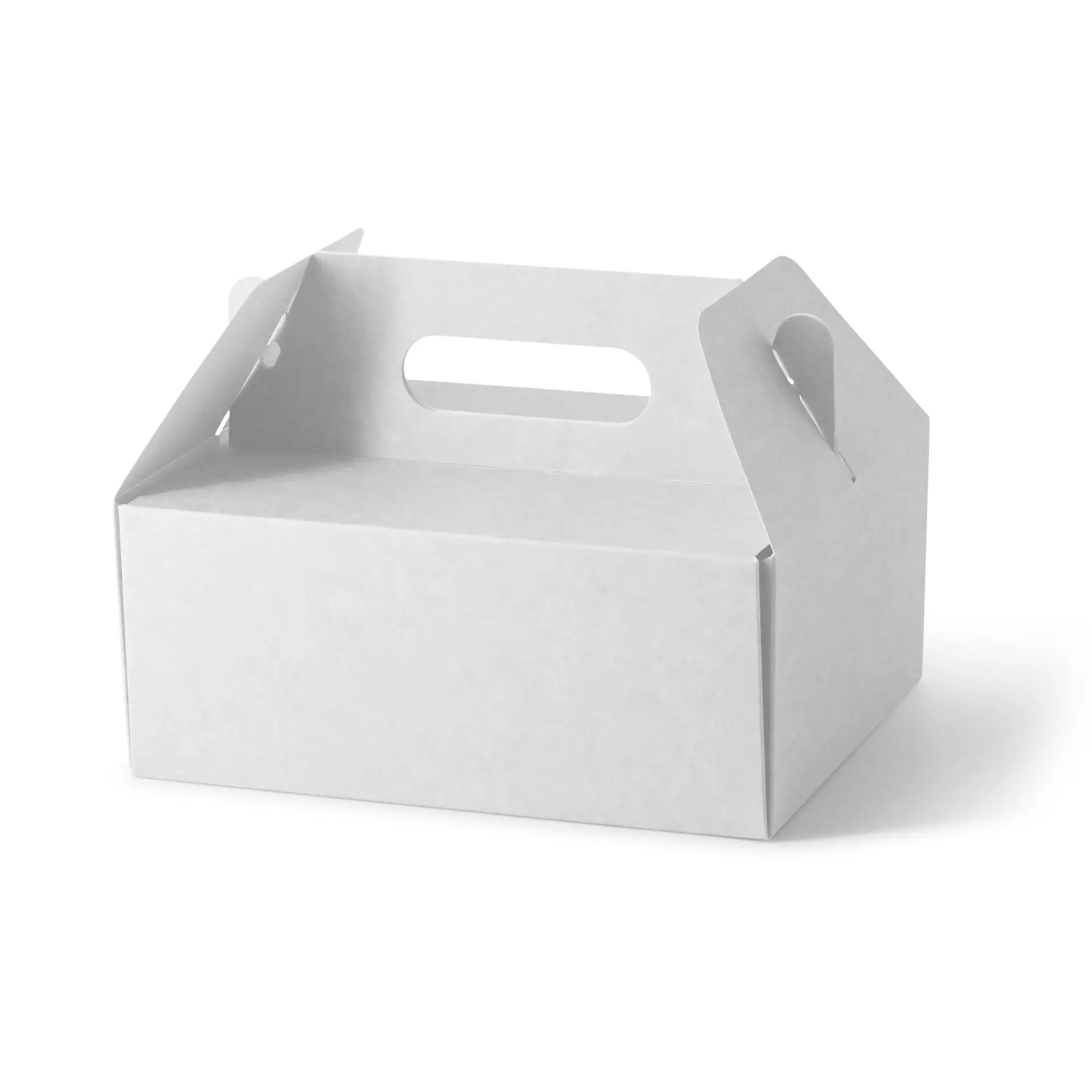 Boîte à gâteaux en carton avec poignée M, 21 x 16 x 9 cm, blanc, pliable