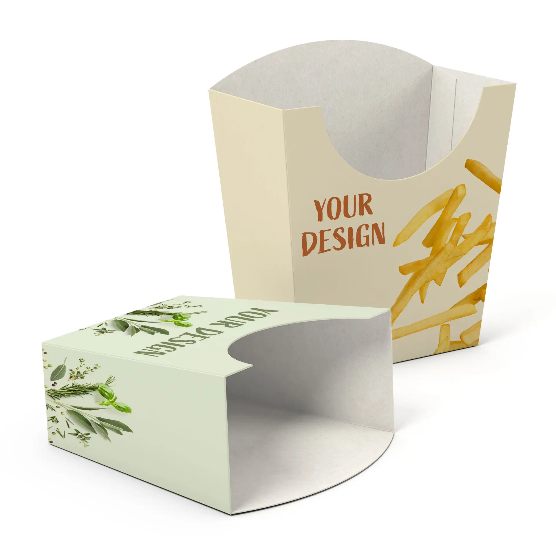 Emballage pour frites personnalisé, rectangulaires