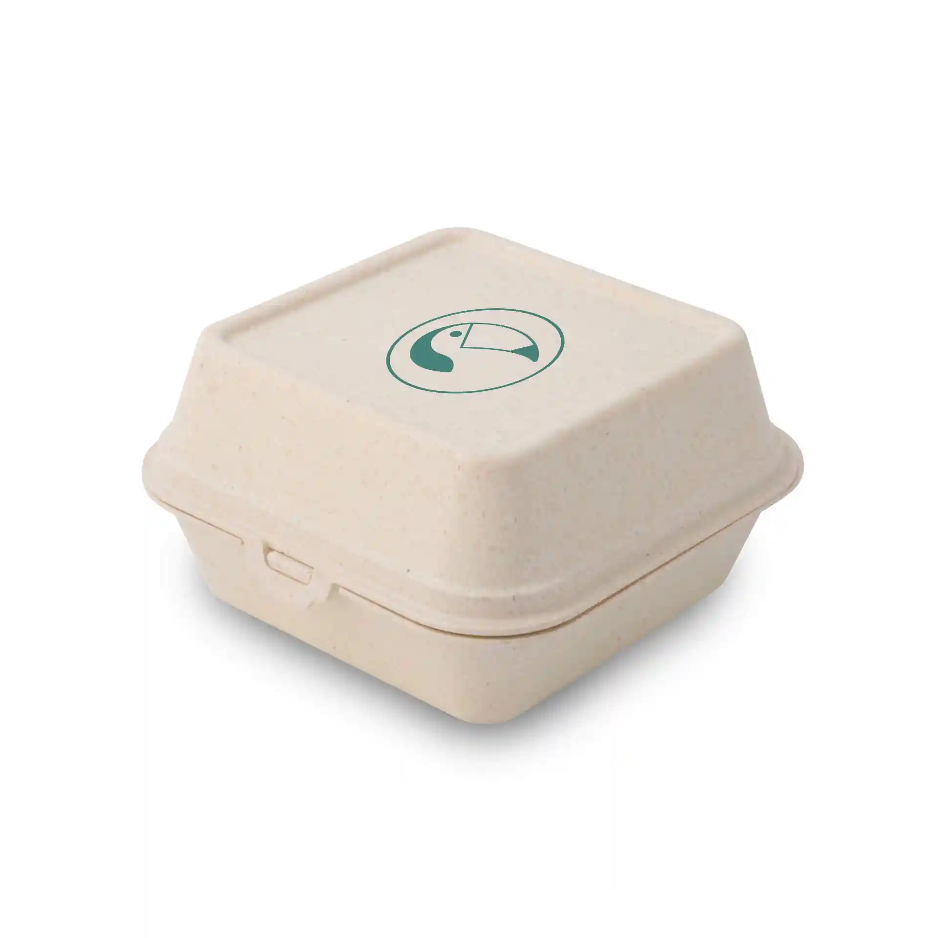 Mehrweg-Burgerboxen bedrucken, 16 x 15 x 8,5 cm, creme-weiss, einflächig
