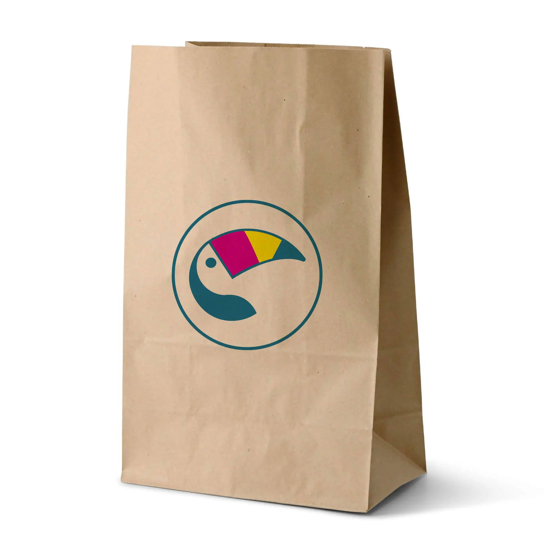 Sacs en papier imprimés (sans poignées), marron, M – 22 x 12 x 36 cm