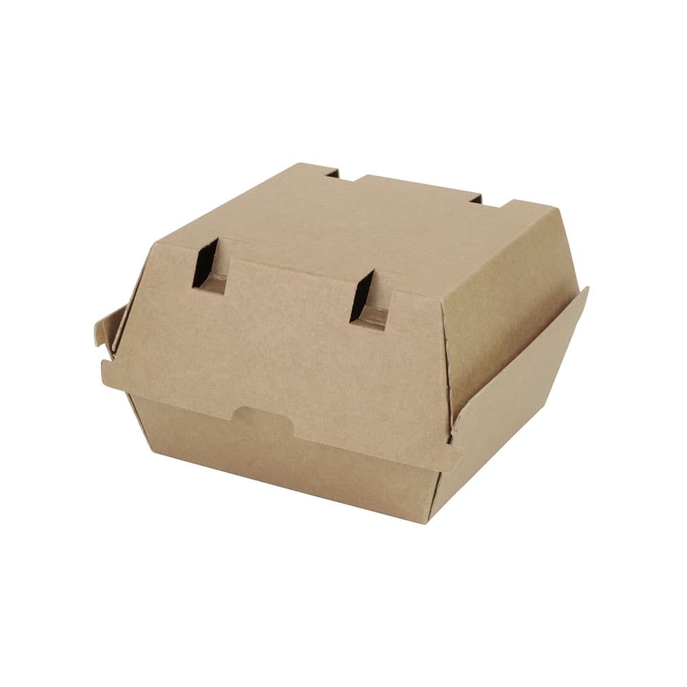 Take-away-Burger-Boxen 16,8 x 15,4 x 9,8 cm, Kraftkarton, braun