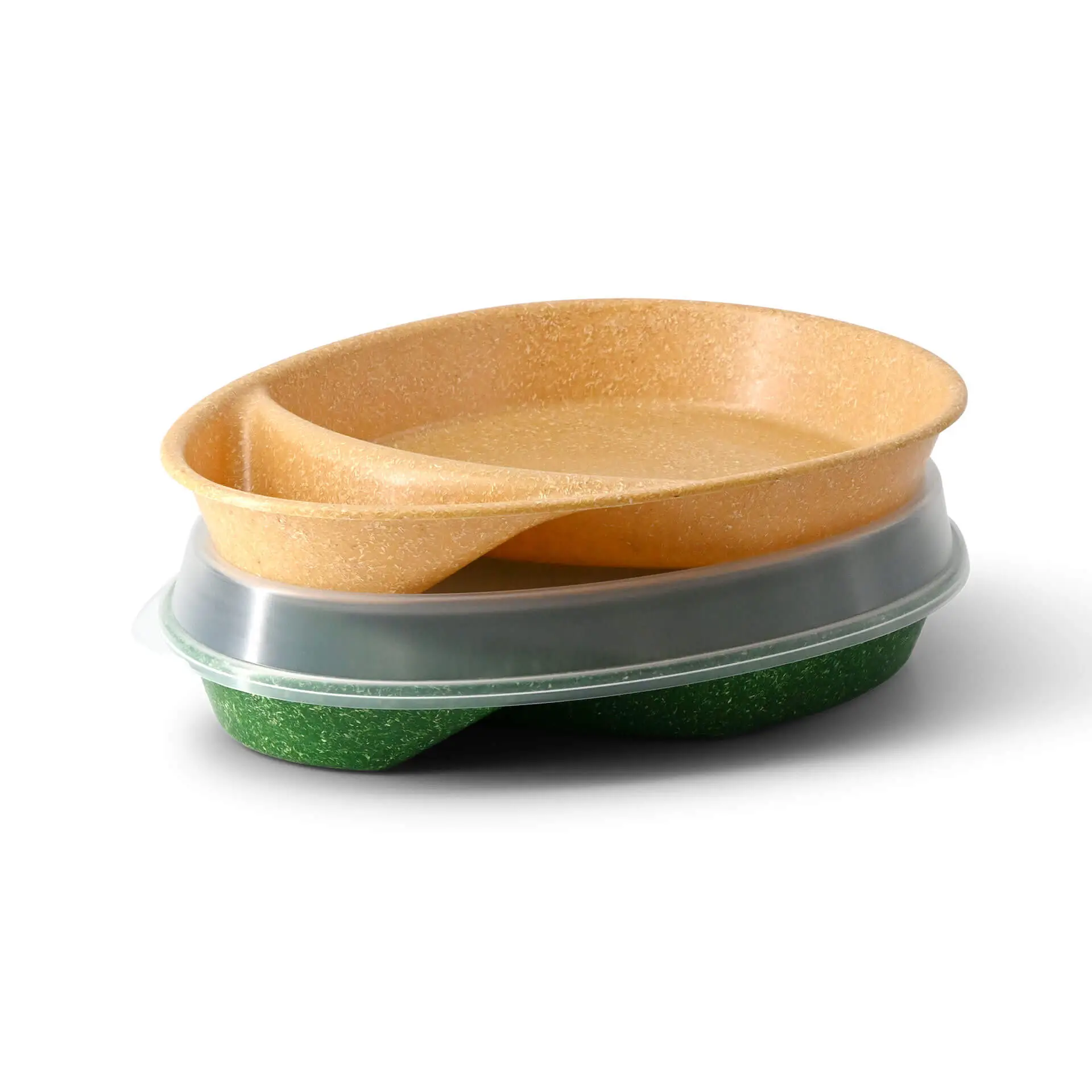 Assiette repas réutilisable "merways Plate" 27,5 x 20 x 3,5 cm, 2 compartiments, ovale, caramel / marron dfc00847-2-fuer-1-mehrweg-menueteller-merways-plate-275-x-20-x-35-cm-2-kammern-tropfenfoermig-karamell-braun-6