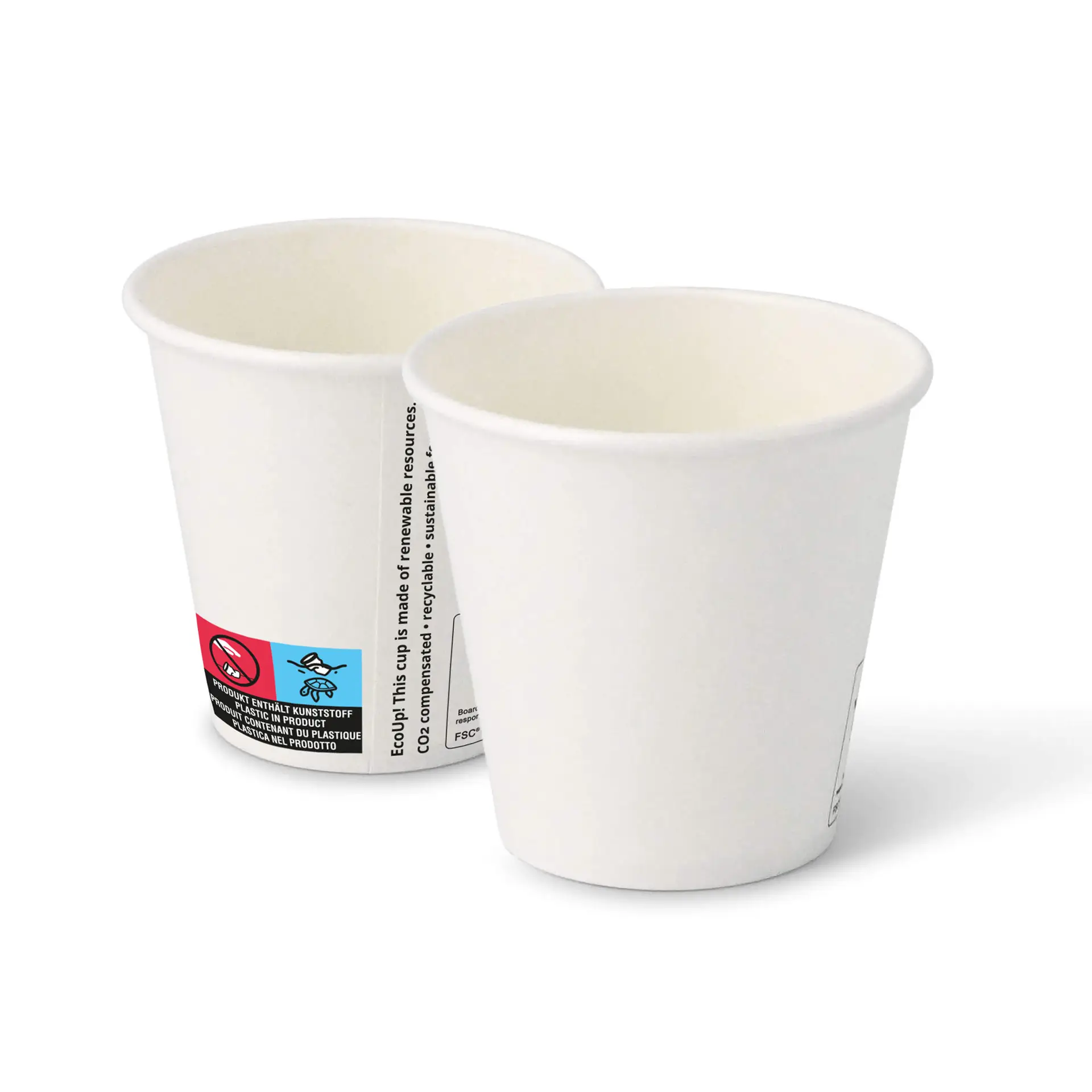 Pappbecher (beschichtet) 150 ml / 6 oz, Ø 80 mm, weiss