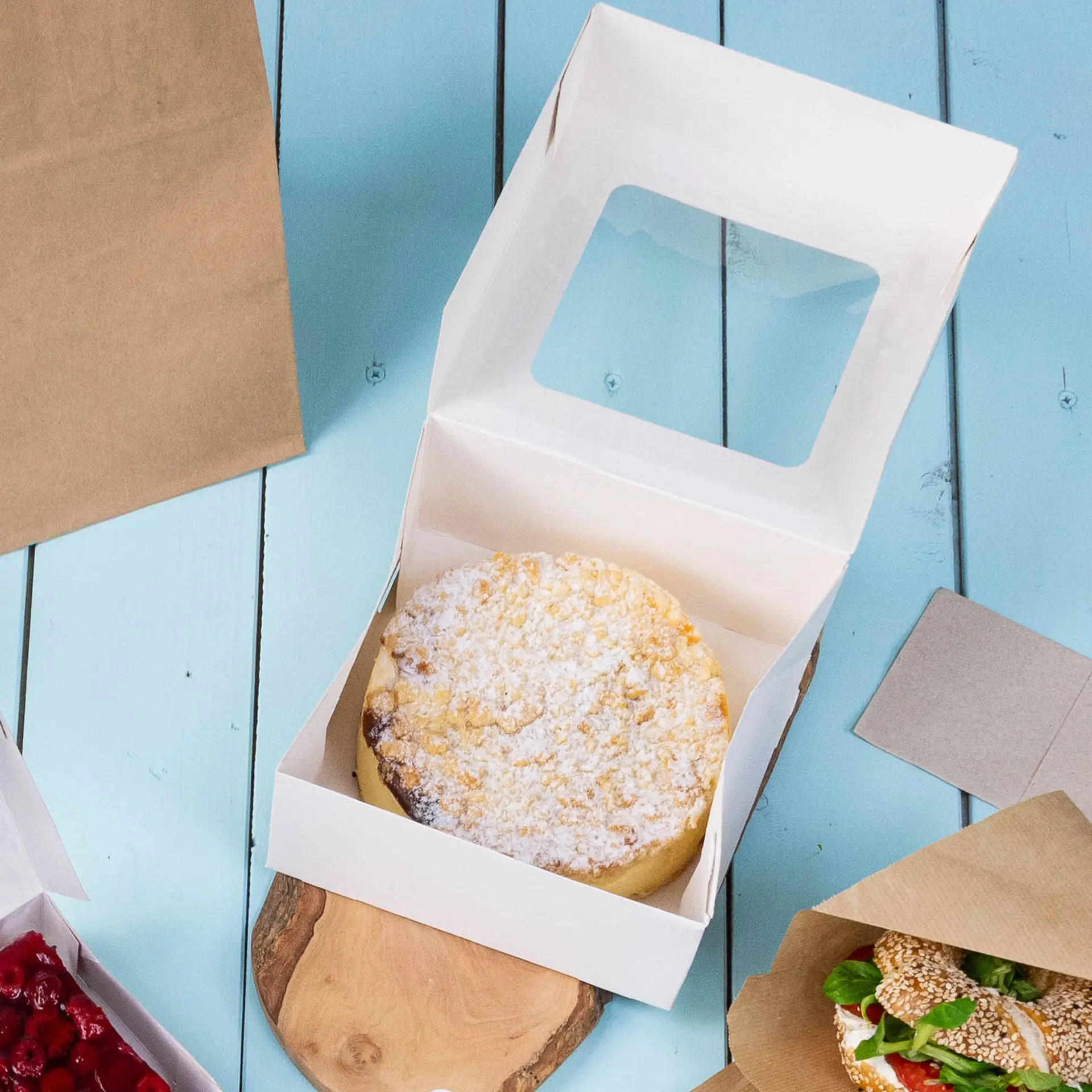 Boîtes à tarte M, 23 x 23 x 10 cm, blanc