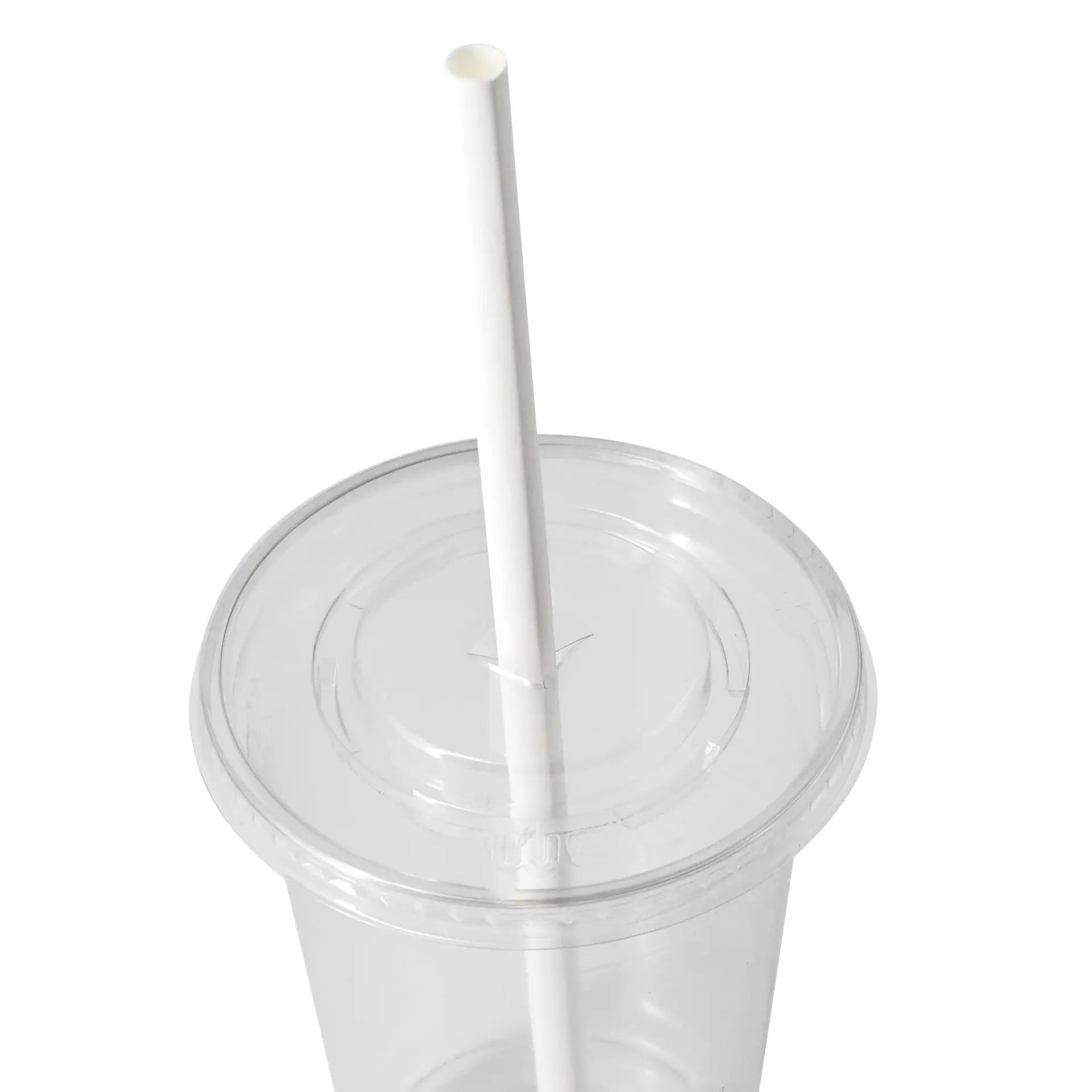 Jumbo Trinkhalm 23 cm, Ø 0,8 cm, weiss, vertikal gerollt