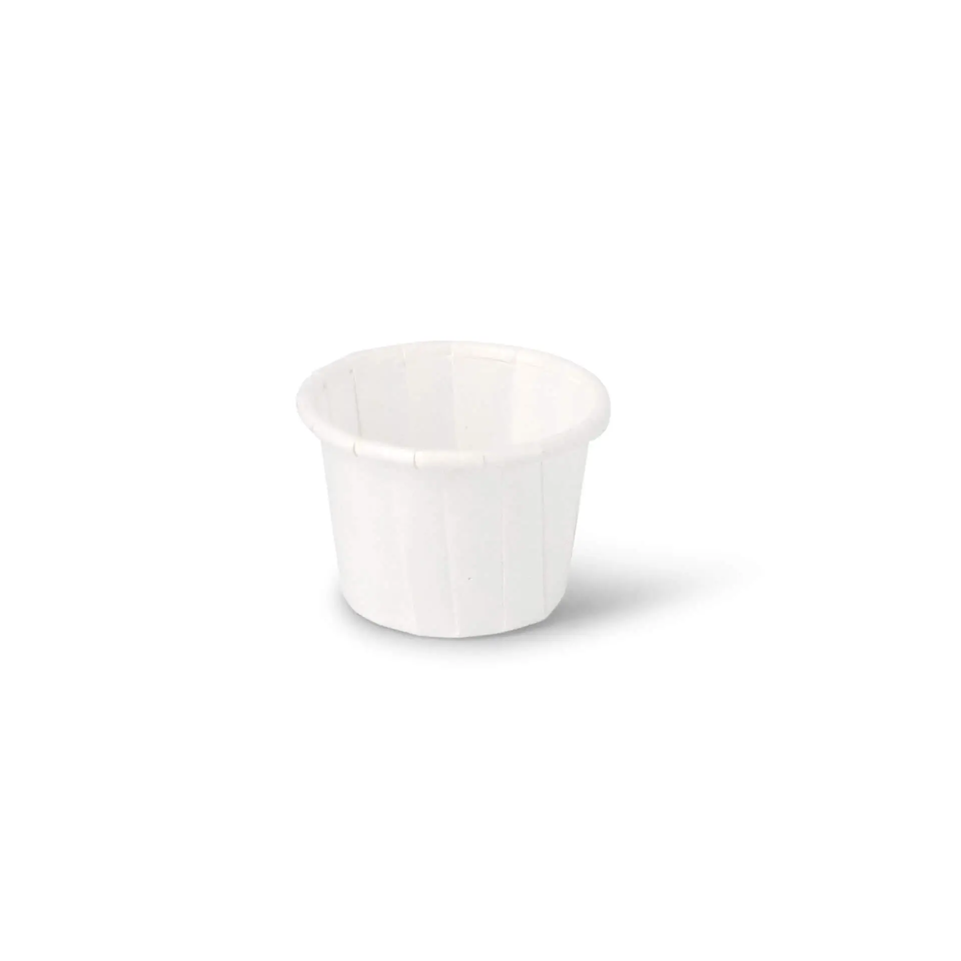 Gobelet en papier blanc, 15 ml, utilisé pour les dips et sauces, en matériau biodégradable, adapté aux petites portions.