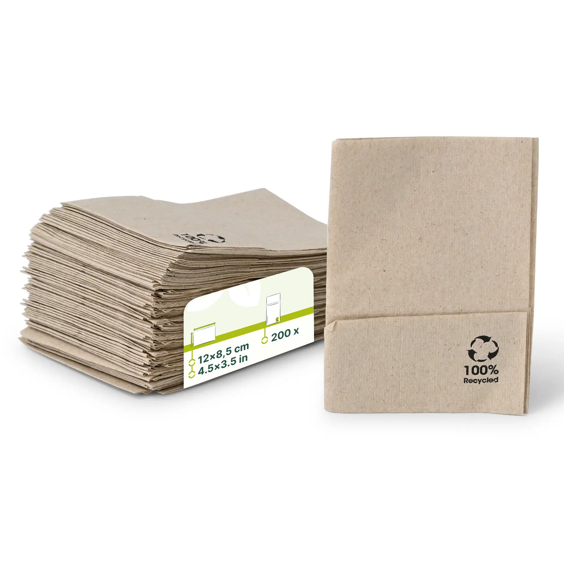 rPapier-Eis-Servietten 12 x 8,5 cm, 1-lagig, gefaltet, ungebleicht rPapier-Eis-Servietten 12 x 8,5 cm, 1-lagig, gefaltet, ungebleicht